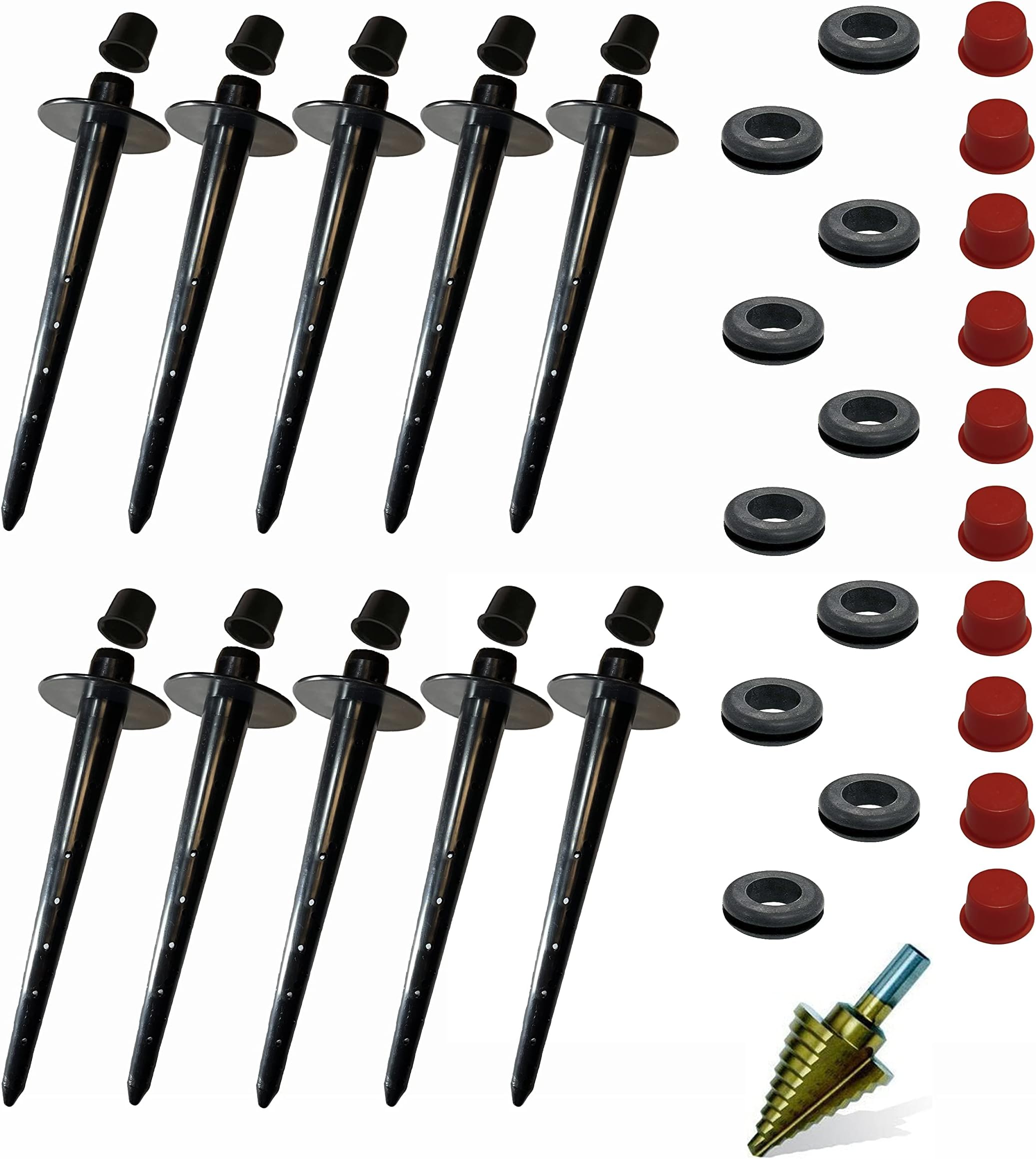 DIY Root Seeker 10-pk w/Plugs & Drill | Deep-Root Watering System BYOSX10DP | Use Your Buckets