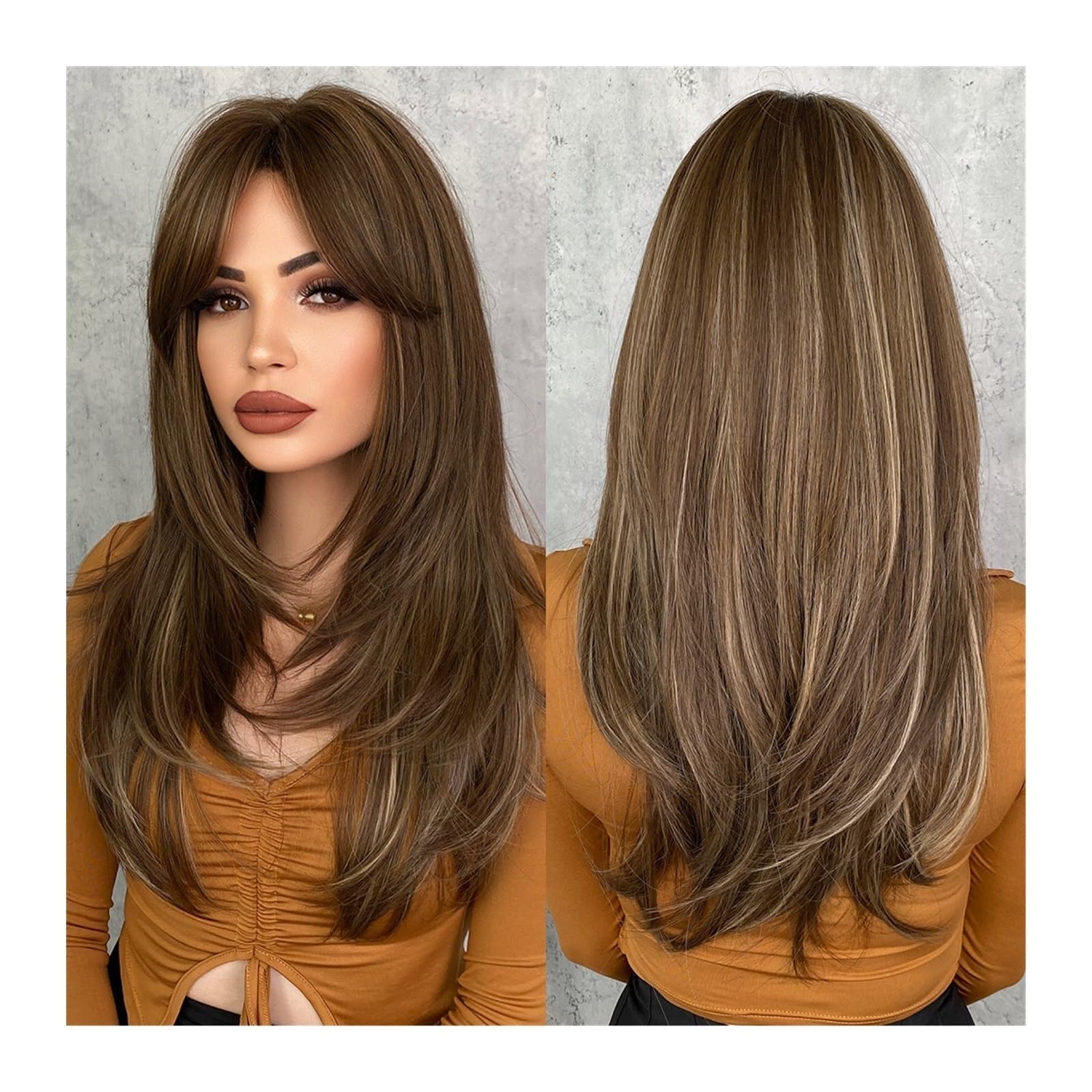Peruka naturalna Ombre peruka peruki z długimi kręconymi włosami dla kobiet codzienny Cosplay syntetyczny puszysty peruka syntetyczna żaroodporna Peruka syntetyczna (Color : 9039-802)
