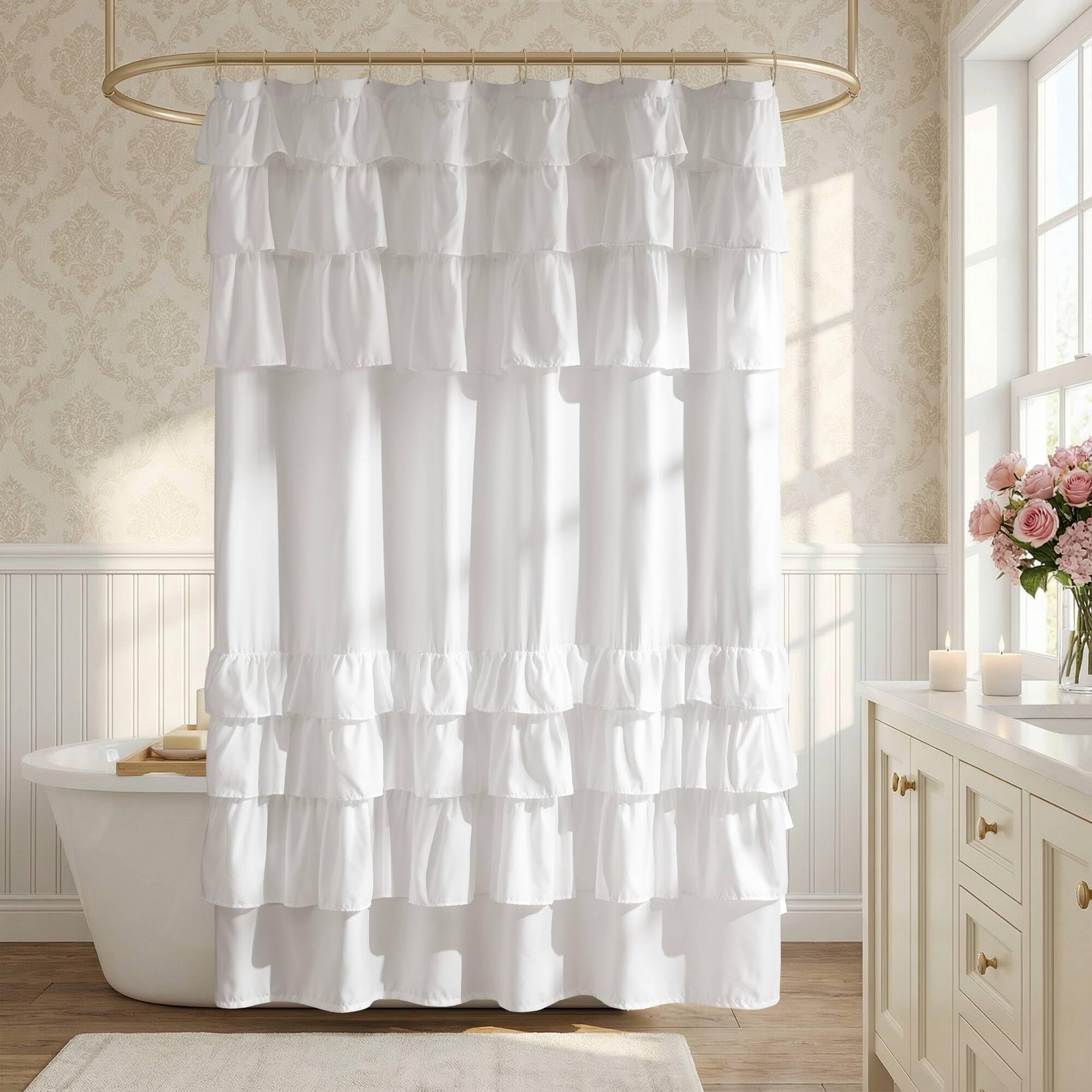 Madison Park Grace Rideau de Douche Blanc 182,9 x 182,9 cm