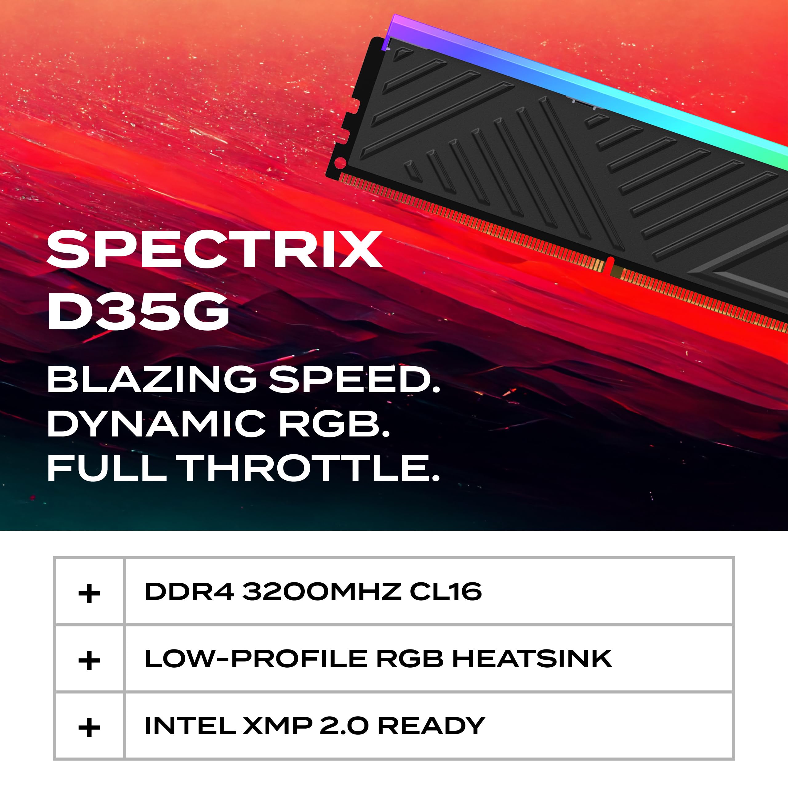 XPG SPECTRIX D35G RGB DDR4 3200MHz CL16 32GB (2x16GB) PC4-25600
