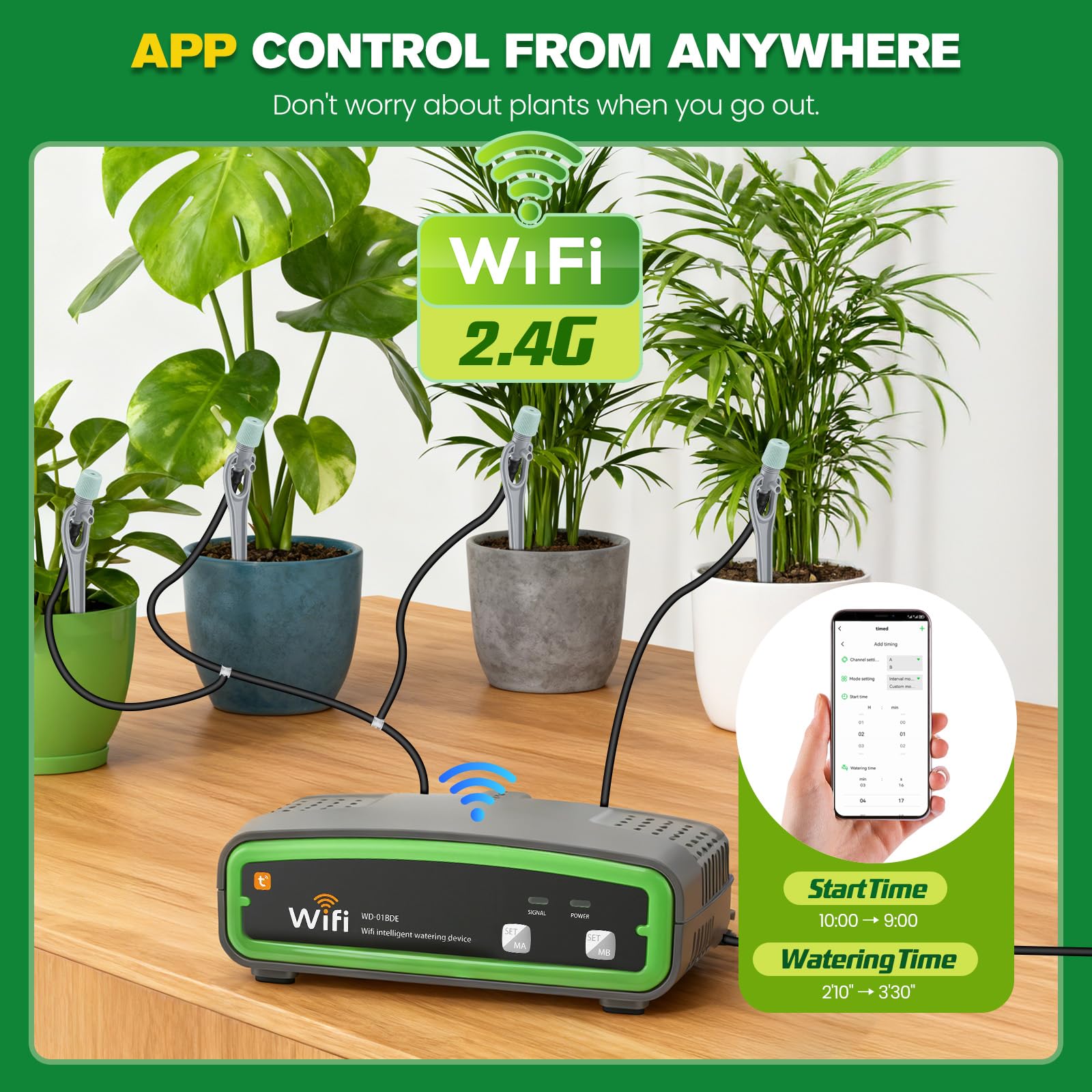 Wifi Sistema Irrigazione Automatica per Interni da 20-30 Doppia APP