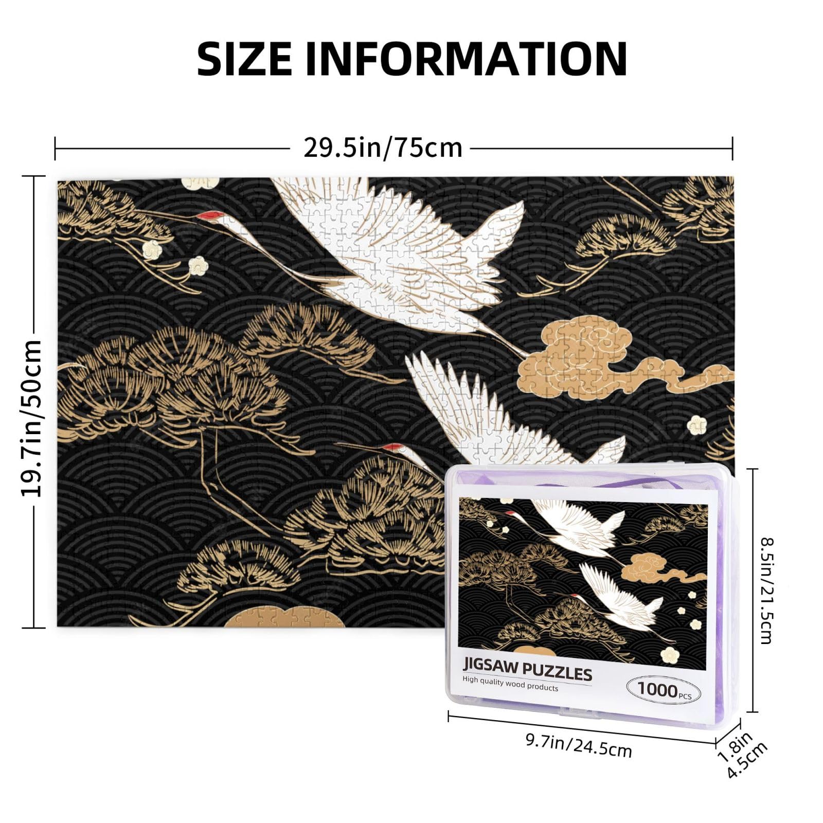 Amazon.co.jp: ジグソーパズル 1000ピース 日本 和風 絵画 鶴