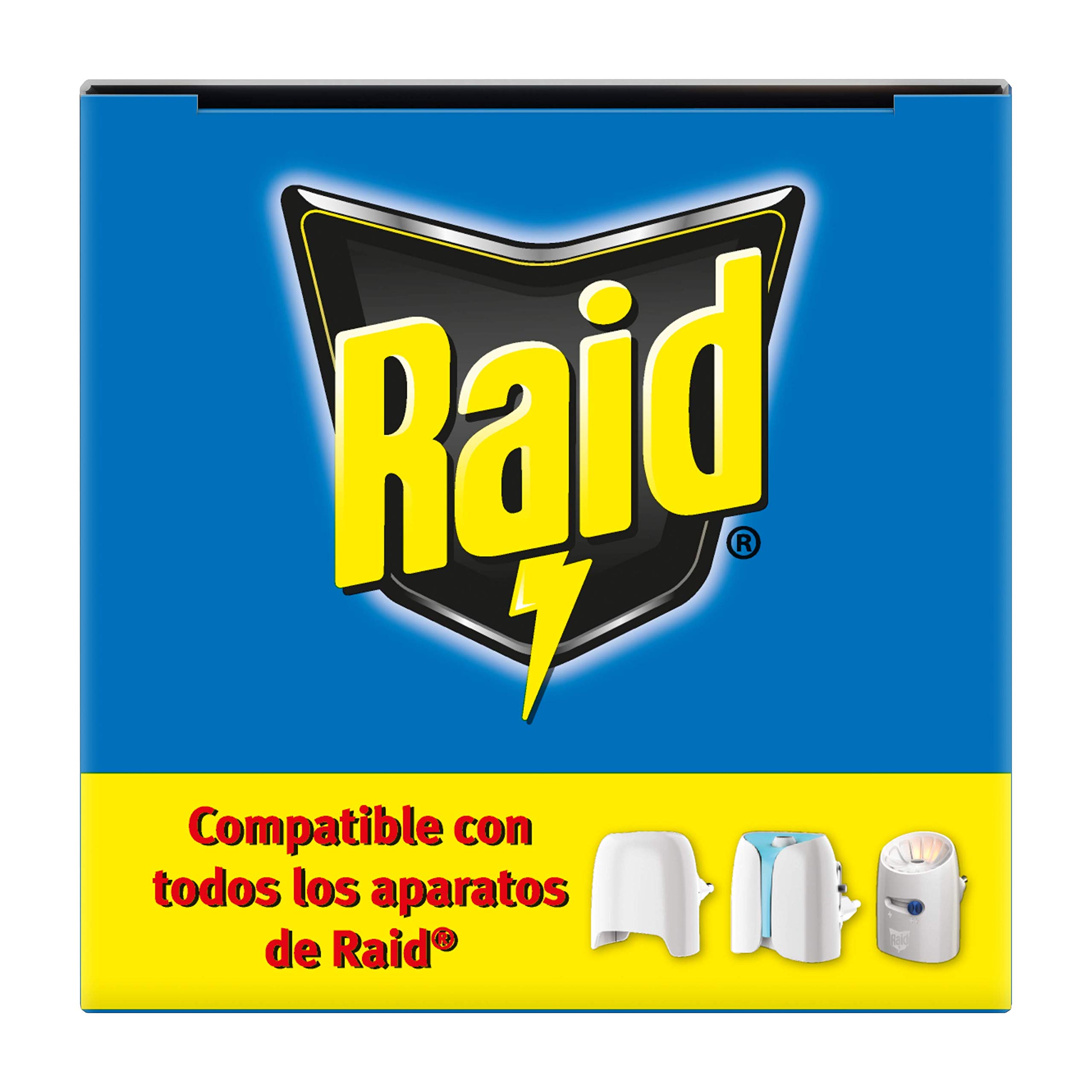 Raid - Difusor Eléctrico Anti Mosquitos Comunes y Tigre Aroma Eucalipto con Aplicador y 2 Recambios, Blanco