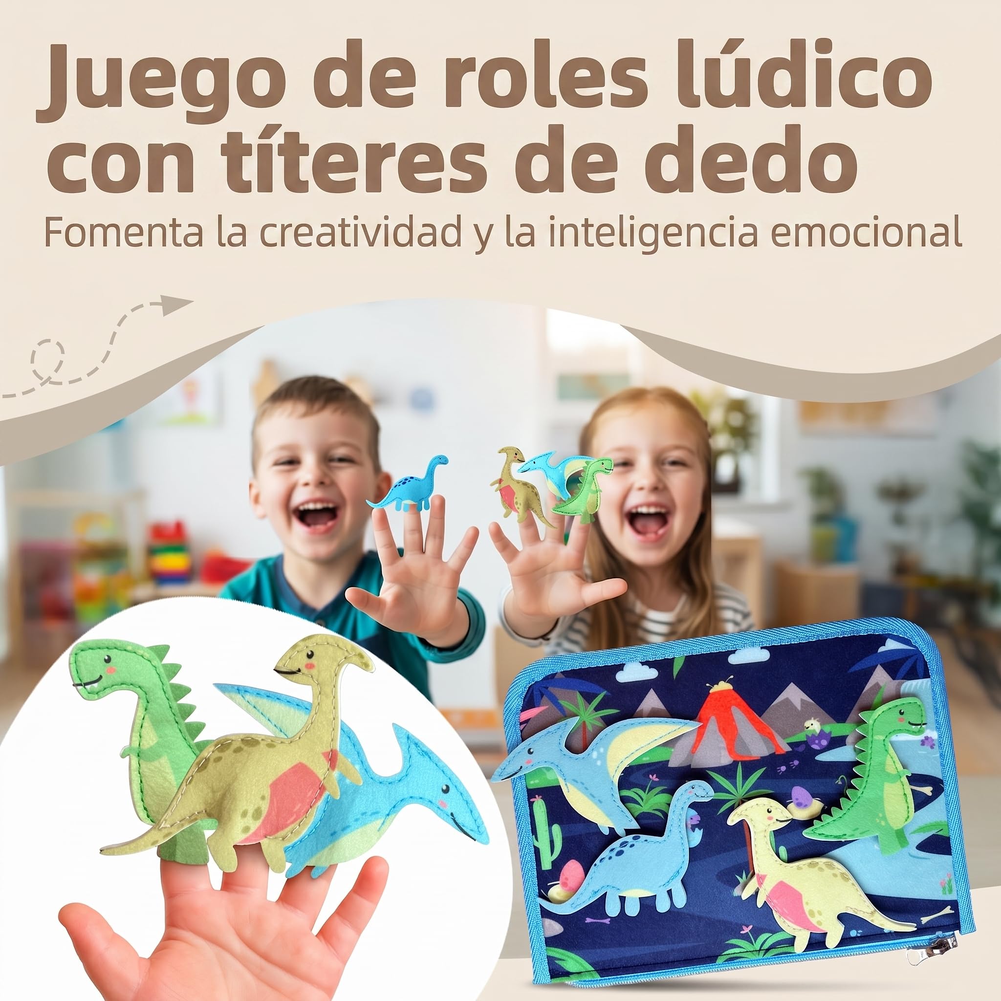 Mallie® Montessori Busy Board en Español para 1 2 3 años con Juego de rol y Marionetas – Busy Board, Libro Montessori 1 Año, Busy Book, Libro Sensorial Bebe 1 Año, Libro Montessori 2 Años