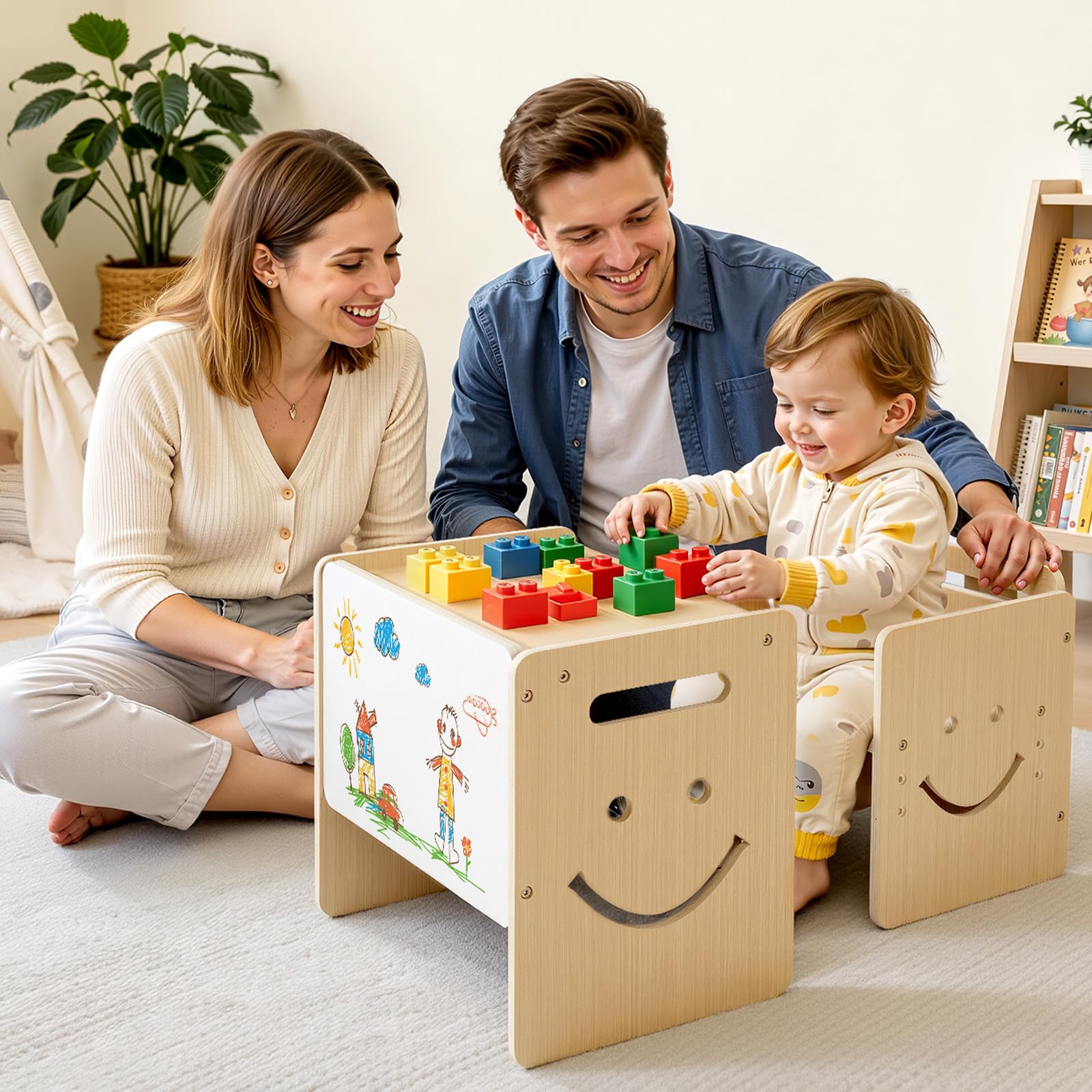 VEVOR Set Tavolo e Sedia Montessori lo Svezzamento, Seggiola e Scrivania