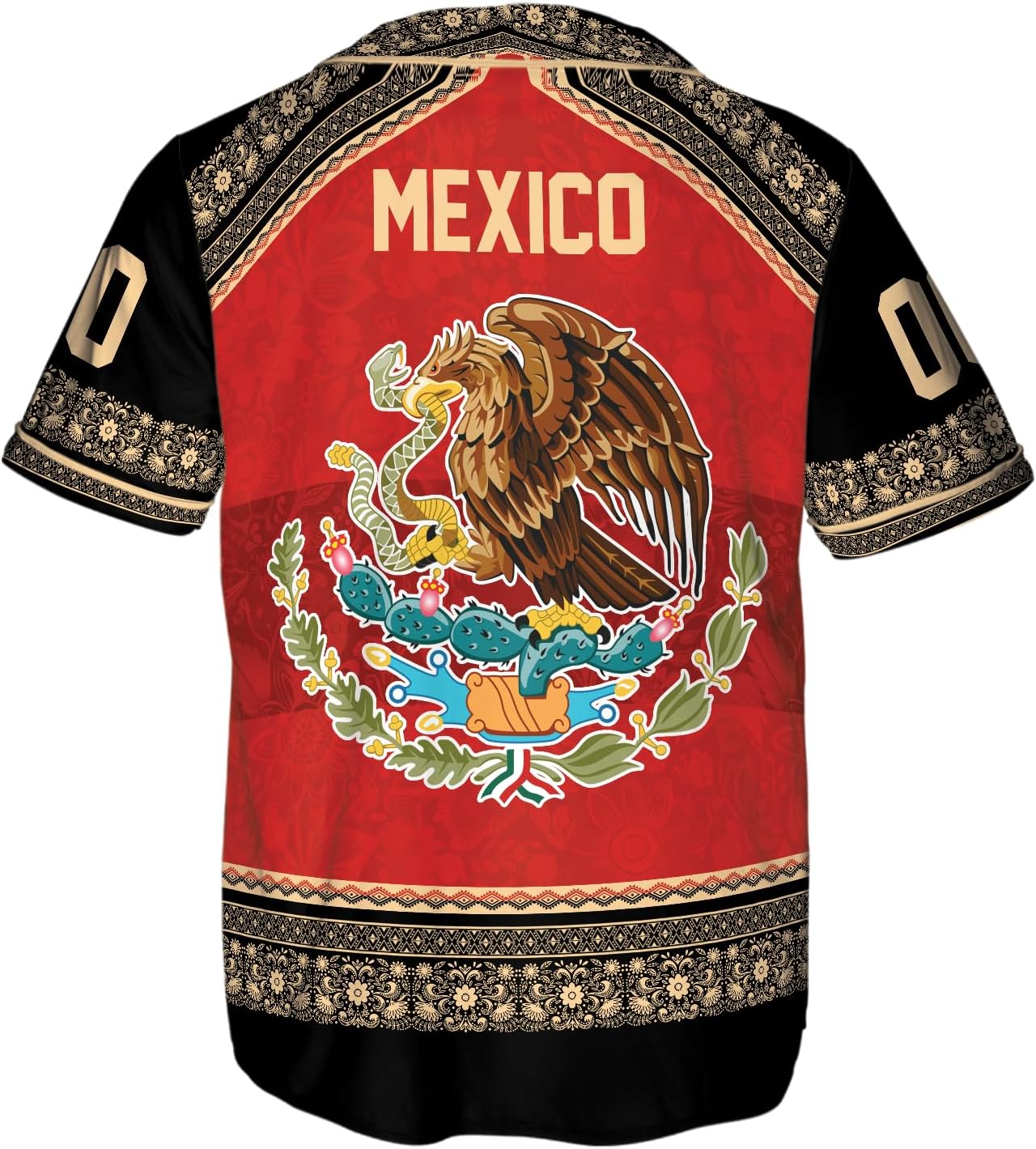 ThuhaTree Store Personalized Name+Number Mexico Flag Mexican Baseball Jersey XS-5XL, Baseball Jersey Mexico Flag (Style 2)