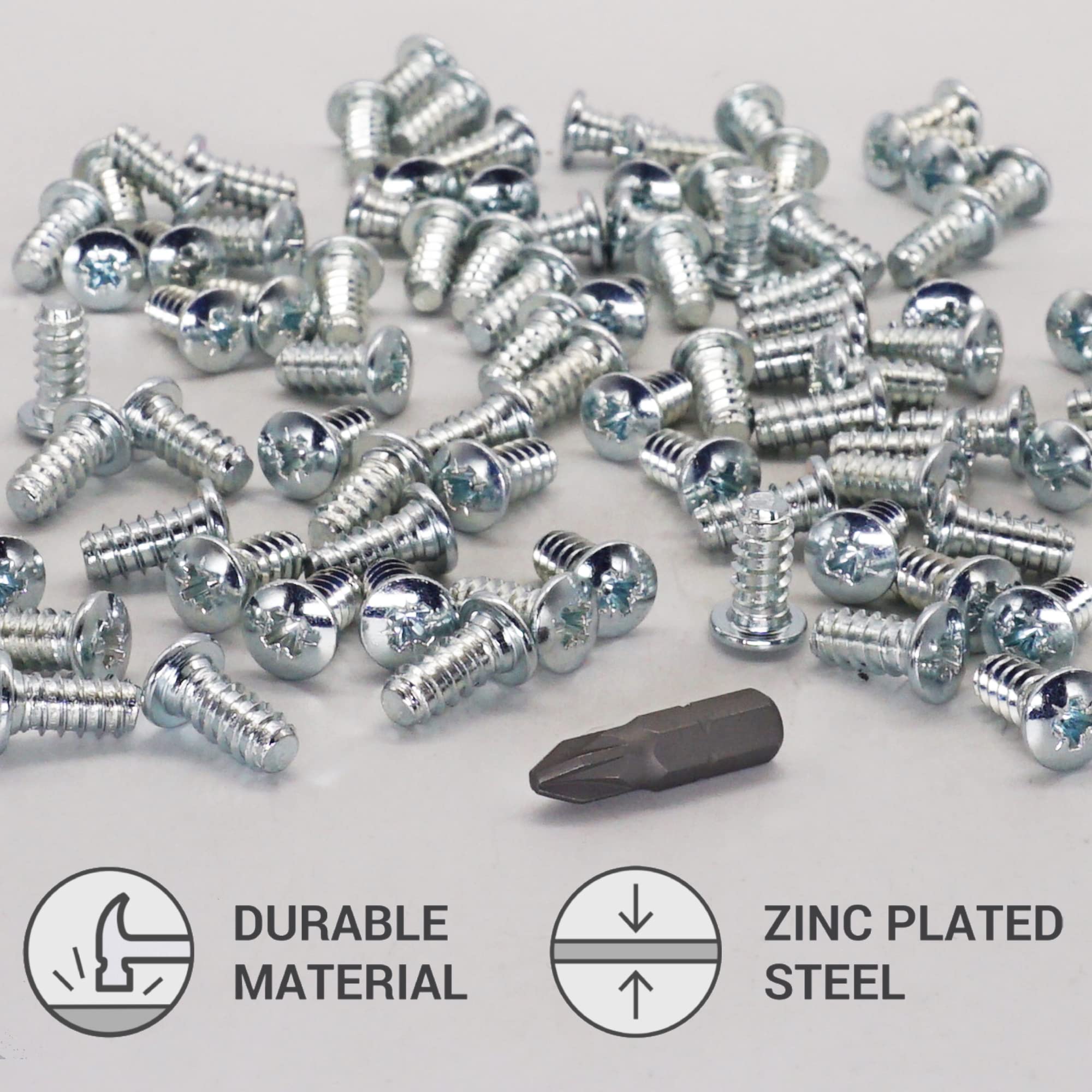 SKIR'CO (150 pcs) Zinc Plated Euro Screws 6.0 x 13 mm, Drawer Runner Screws, Pan Head Screws, Hinge Screws - Image 3