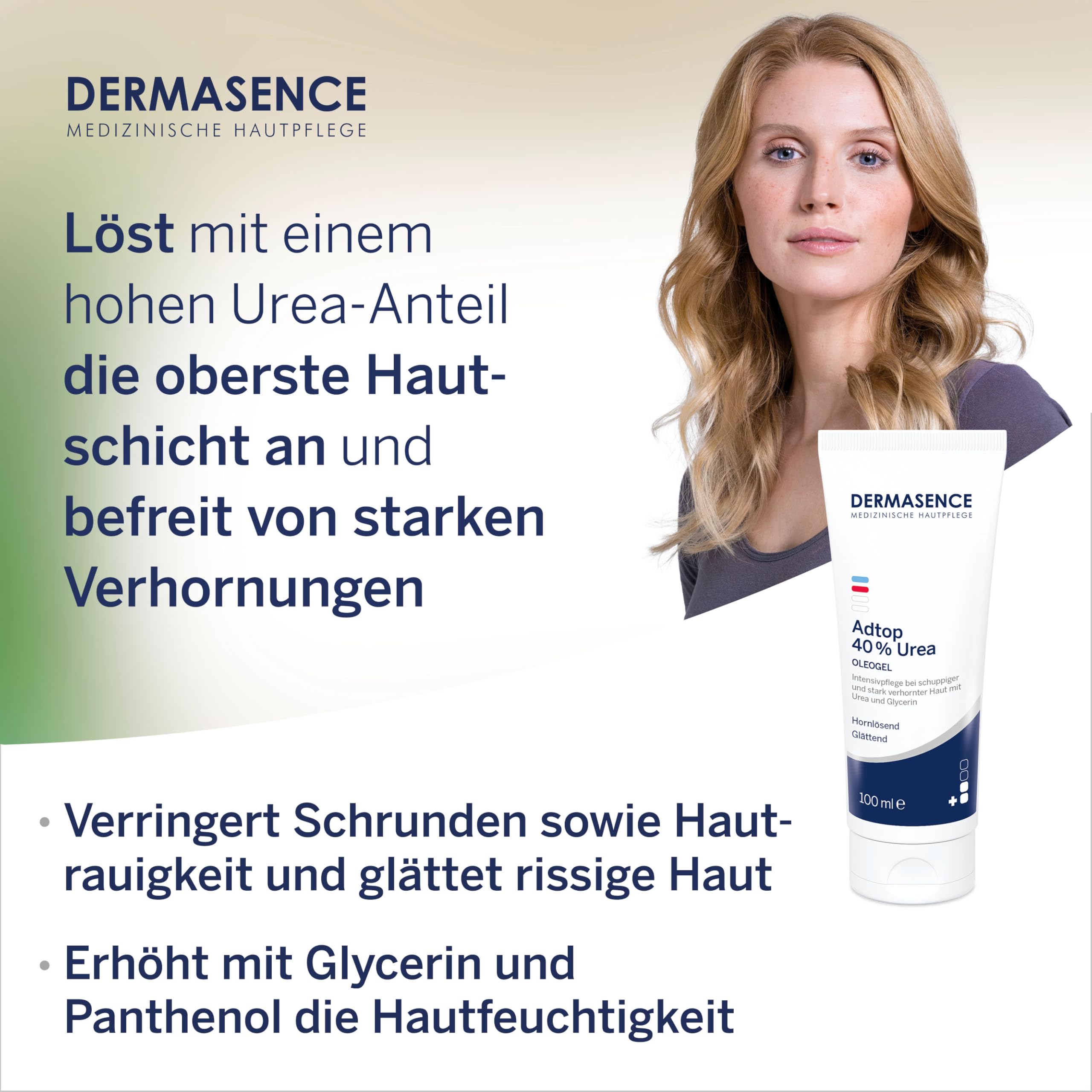 DERMASENCE Adtop 40% Urea, 100 ml - Intensivpflege bei schuppiger und stark verhornter Haut mit Urea und Glycerin
