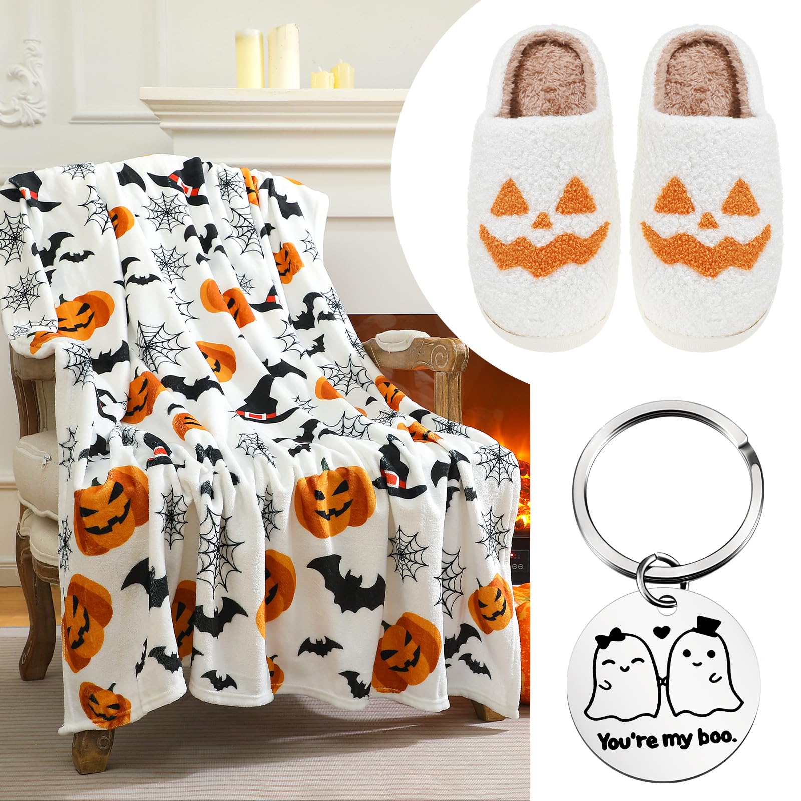 Halloween Skeleton Throw Blanket - 50x60 Inch, Black, Reversible Microfiber, Cozy & Soft - View #2