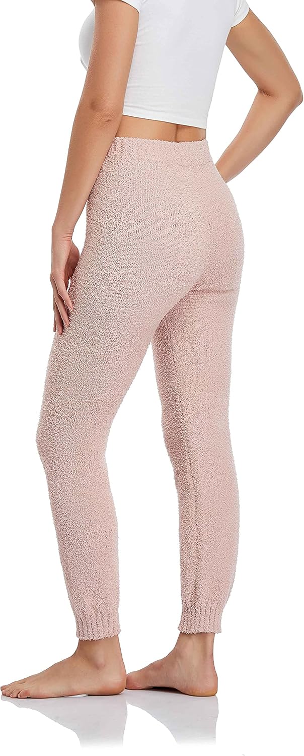 Famulily Womens Cozy Soft Fuzzy Pants Warm Winter Loungewear Causal High Waisted Pjs Pants with Cuff - Image 5