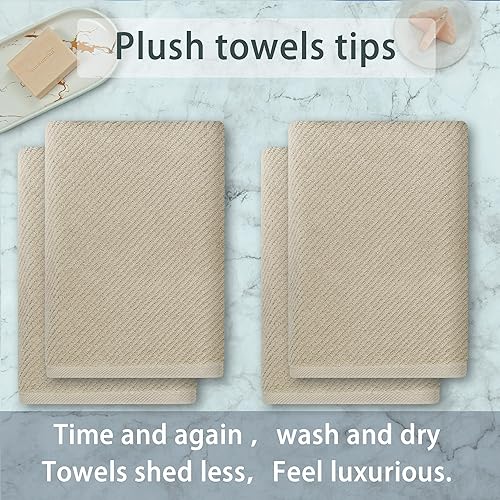 Vista 104 de VOOVA & MOVAS Toallas verdes para baño, 100% algodón, de secado rápido, ligeras, gruesas, suaves, juego de toallas de 6 piezas, 2 baños grandes