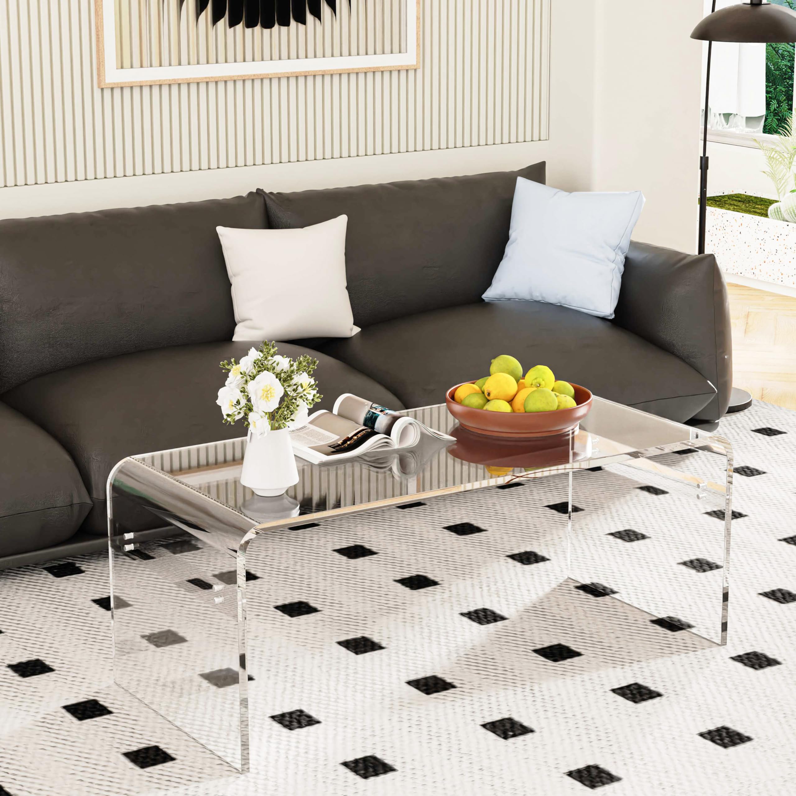 MESAILUP 44 inch Acrylic Coffee Table
