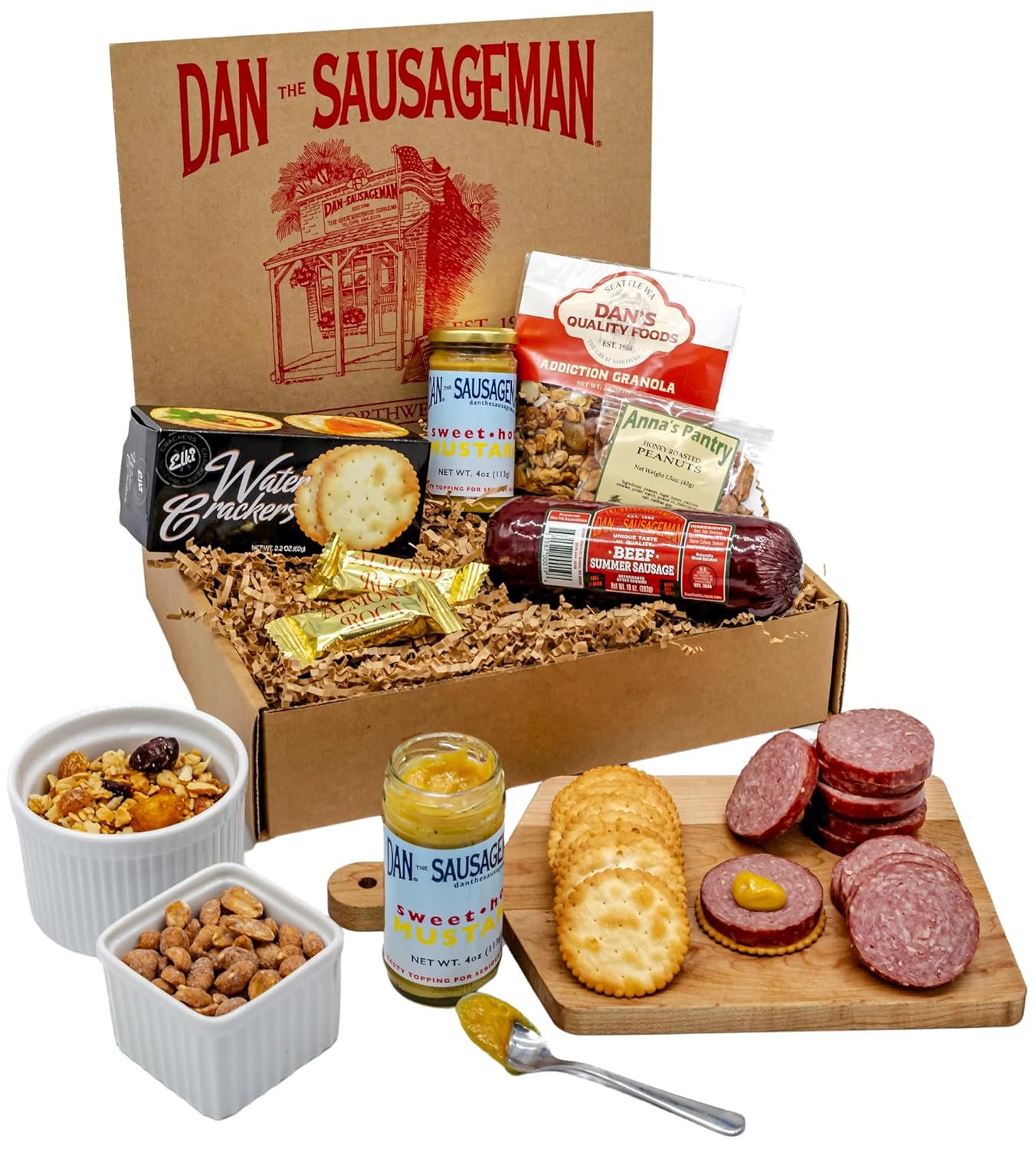 Dan the Sausageman's Heritage Gift Basket, including