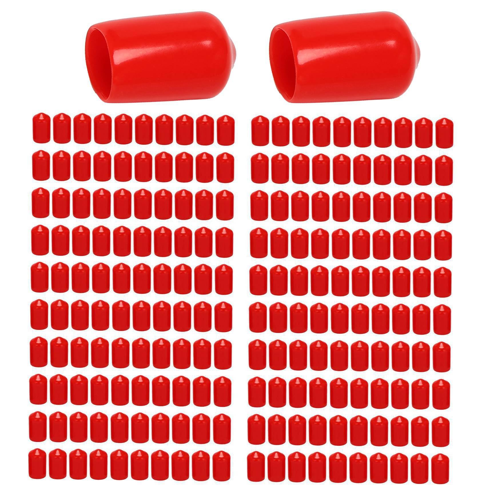Jnchdghwa Red 600Pcs Rubber End Caps 9.5Mm Id Pvc Round Tube Bolt Cap Cover Thread Protectors