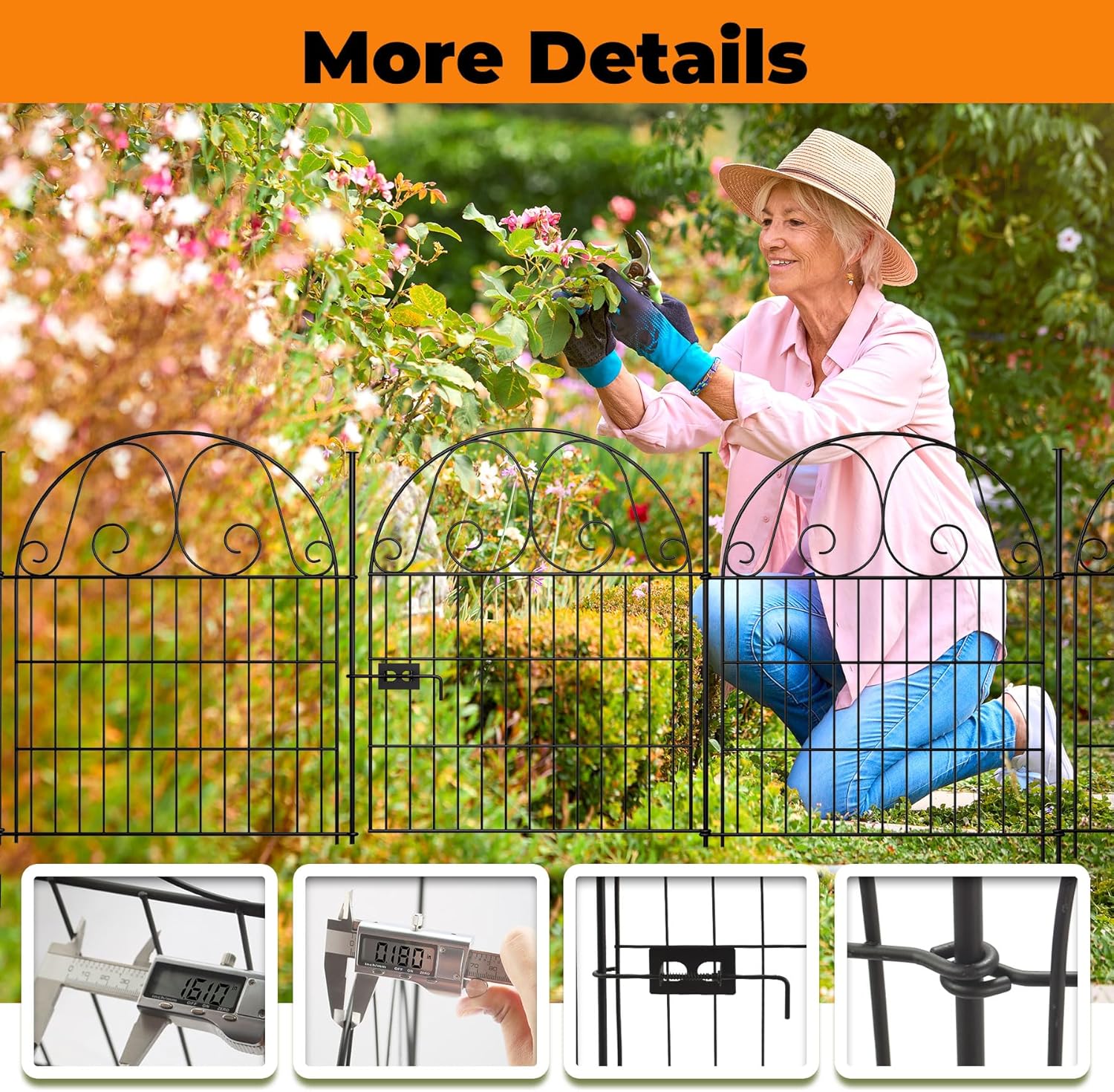 8 Panels Decorative Garden Fencing,36in H x 27in L,Fencing for Garden Beds, Garden Fence Animal Barrier for Yard,Flower Bed & Outdoor Border