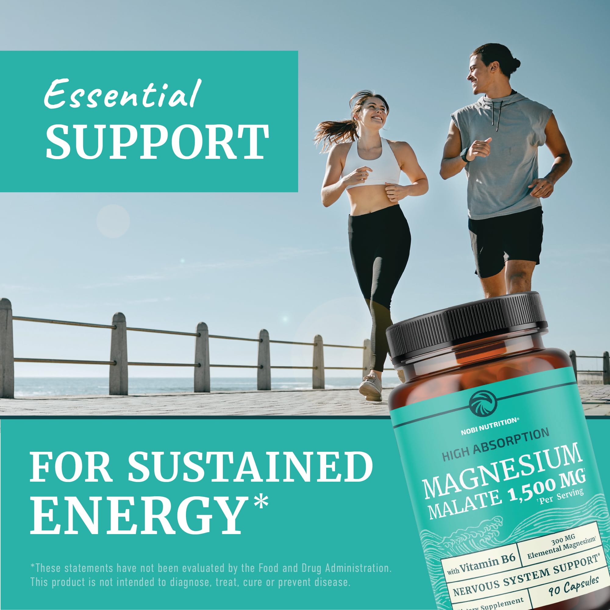 Magnesium Malate 1500MG | Energy & Nervous System Support | 300MG Elemental Mag