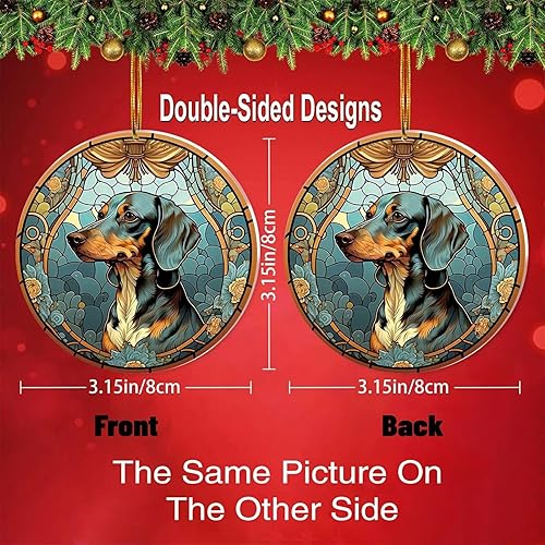 Miniatura 5 de Adorno de Navidad de perro salchicha 2023  Regalos de perro salchicha para mujeres amantes del perro salchicha, adornos de perro salchicha para