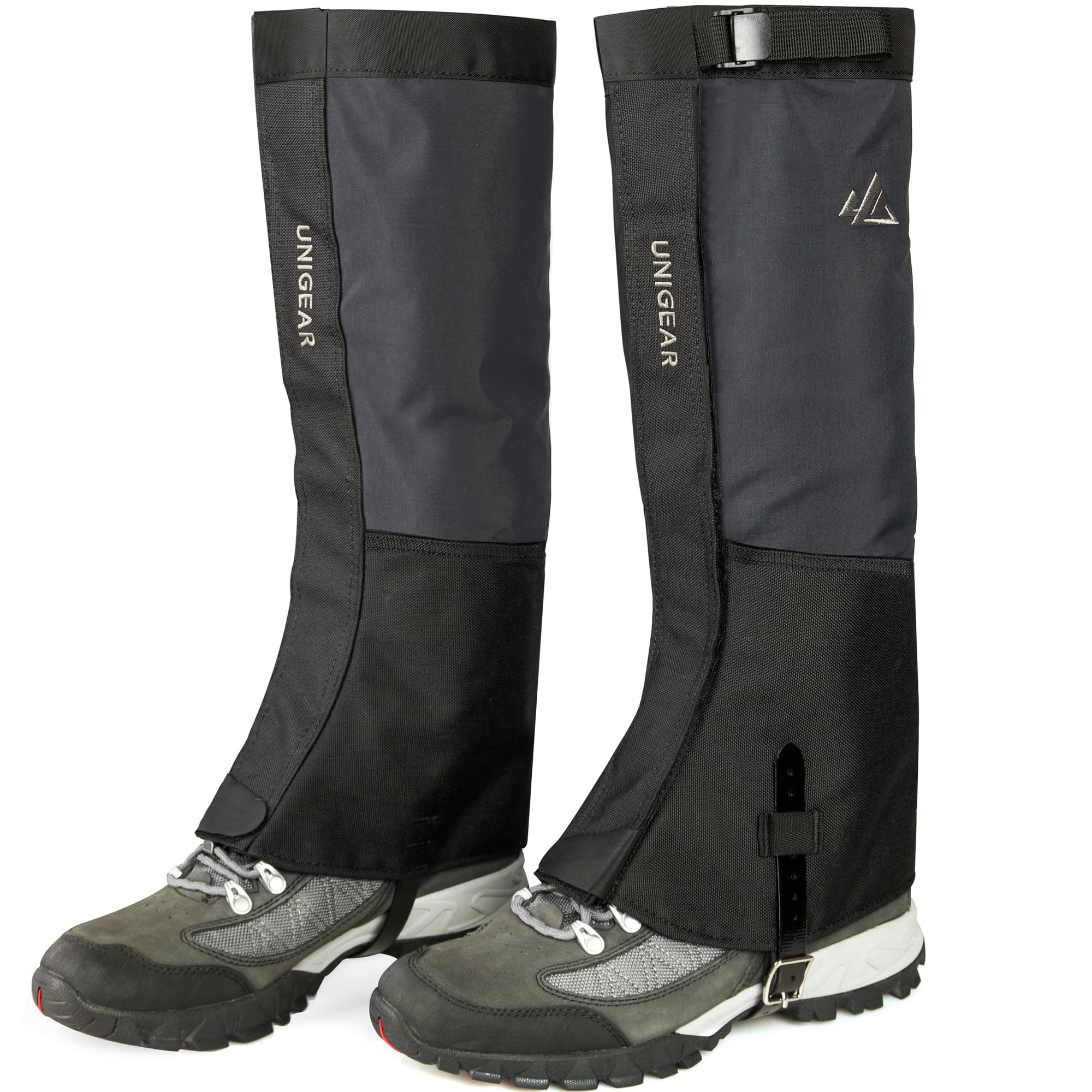 Hopton Ghette Impermeabili Per Esterni | Alte 40 Cm, Regolabili Con Cerniera E Gancio | Per Escursionismo, Sci, Alpinismo | Colore Nero