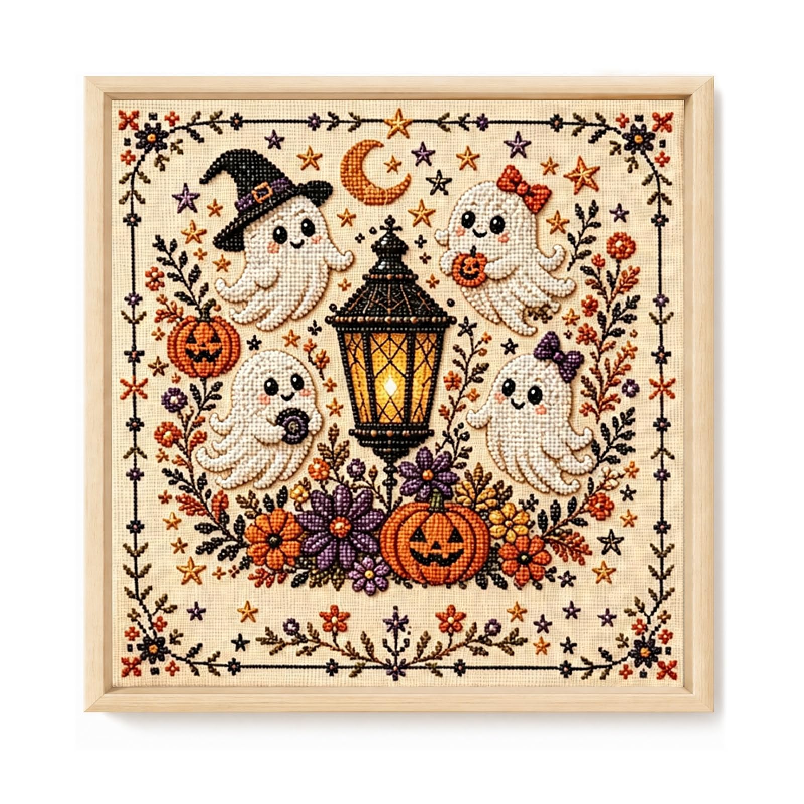 Ghost Streetlight 18Ct 2 Strands Cross Stitch Kit 30X30cm