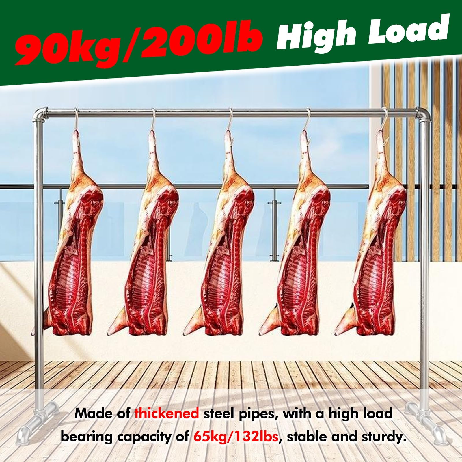 Dom i kuchnia, Sprzęt do pieczenia mięsa: Wytrzymały stojak na pieczeń wieprzową do zakładów produkcyjnych/delikatesów/marketów, wyjmowany wieszak na