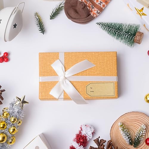 Miniatura 4 de Etiquetas adhesivas de regalo de 1 x 2 pulgadas, 300 unidades en rollo de etiquetas de papel kraft natural para Navidad, vacaciones, día de San