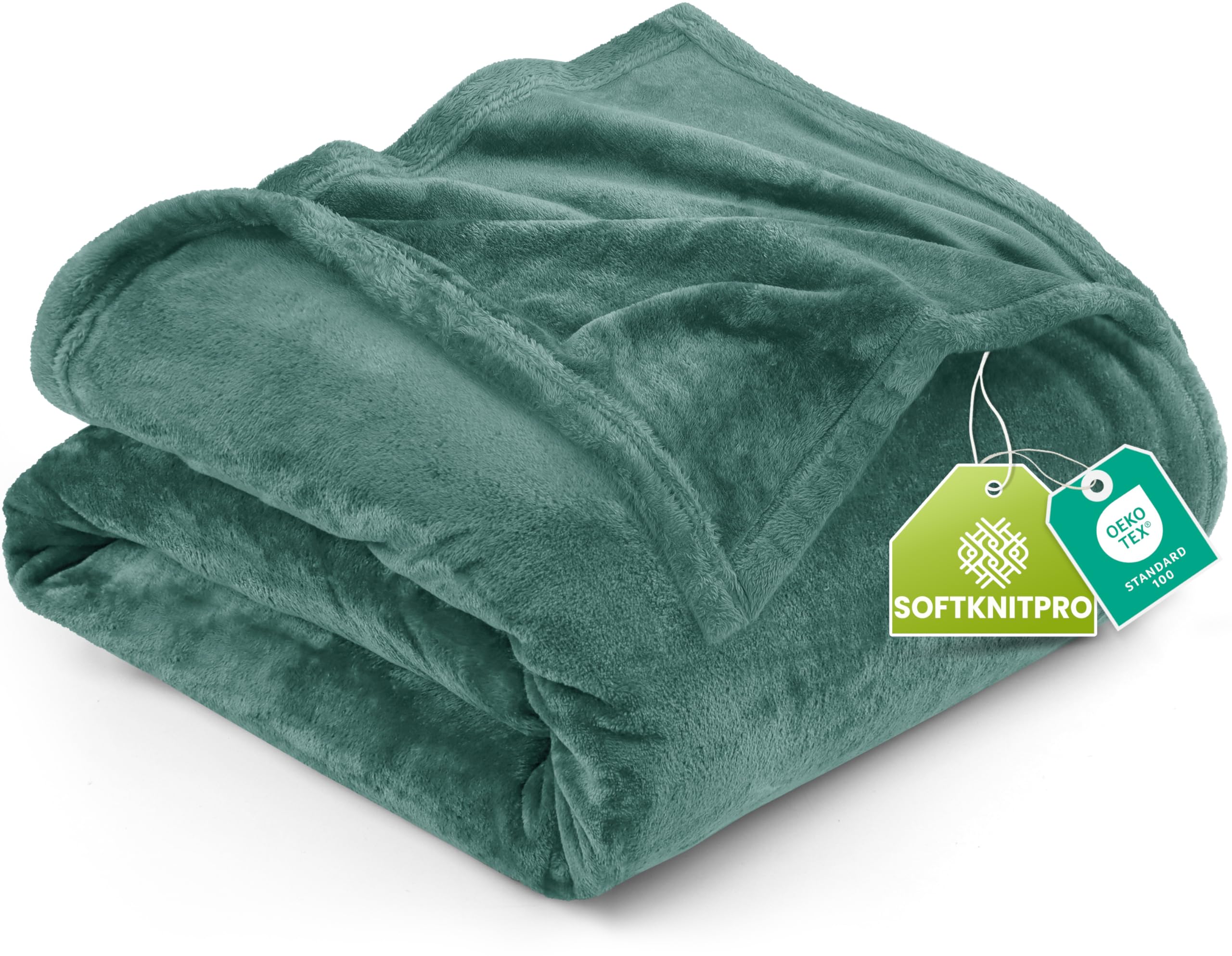 Utopia Bedding Queen Fleece Blanket 228x228cm 300GSM – Soft Fluffy Large Versatile Luxury Decorative Throw For Sofa, Bed & Settees – Cosy Breathable Warm Blanket, All Weather Gift, Celadon — image 1