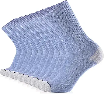 JOURNOW 10 Pairs Men's Cotton Extra Heavy Cushion Crew Socks