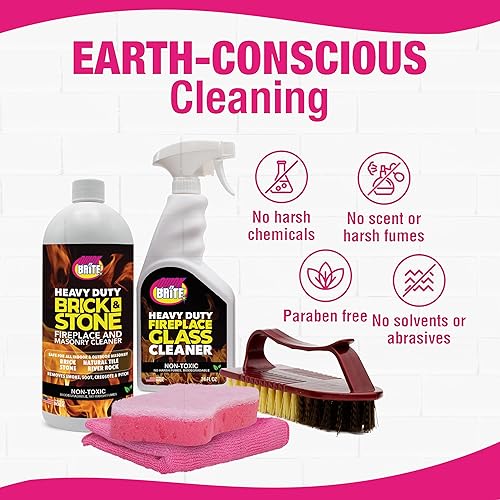 Miniatura 14 de Quick N Brite Fireplace Glass Cleaner Kit with Cloth and Sponge, Removes Soot, Smoke, Creosote, and more, 16 oz, 1-Pack