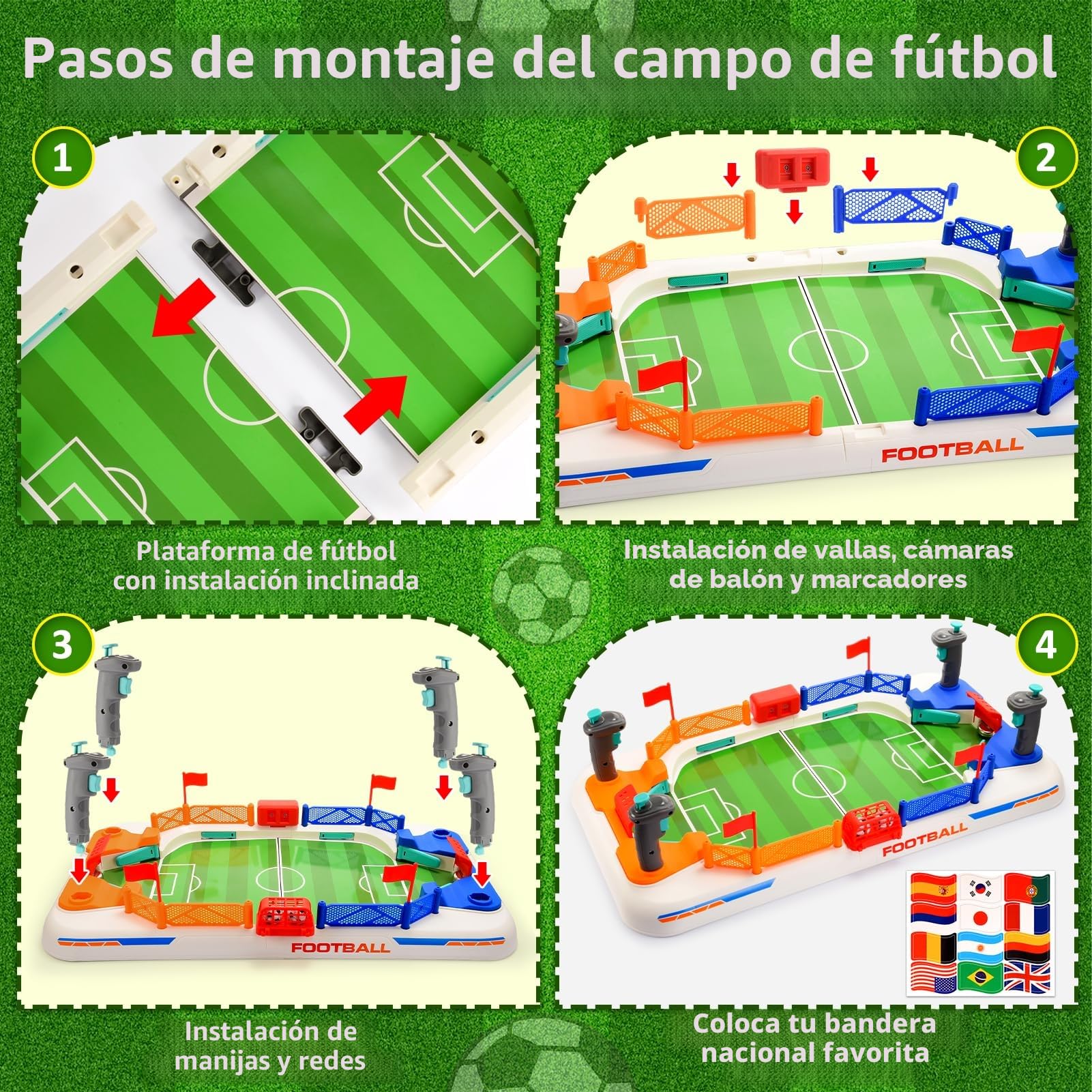 Mini Futbolines para Niños Adultos, Juguetes Niños 4-11 Años Juegos de Mesa Regalo Futbol para Niño 3-12 Años Regalos Navidad Cumpleaños Niño Copa del Mundo 2026
