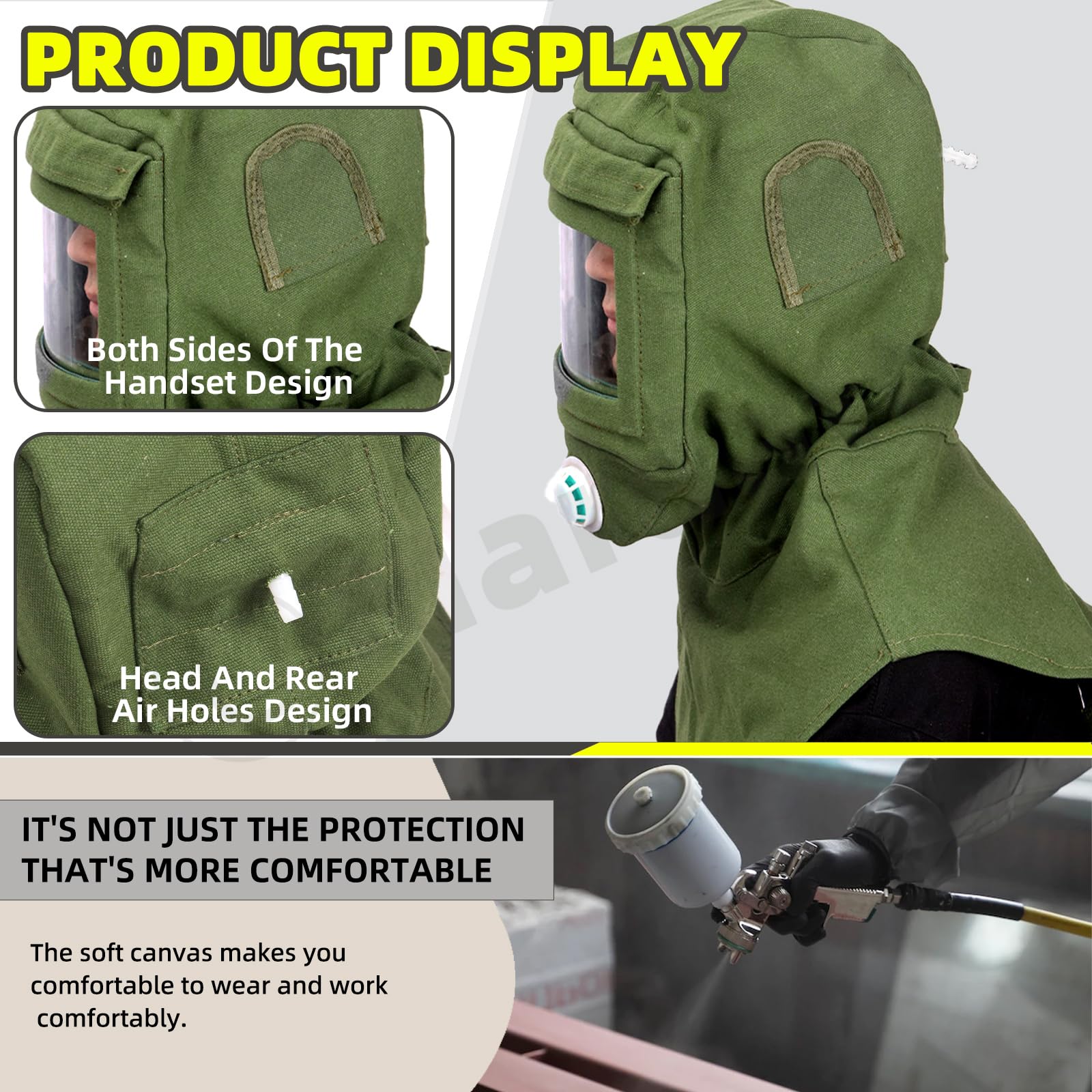 Casque Masque De Protection Anti-Vent Anti-poussière Pour Sablage Sableuse 96584892