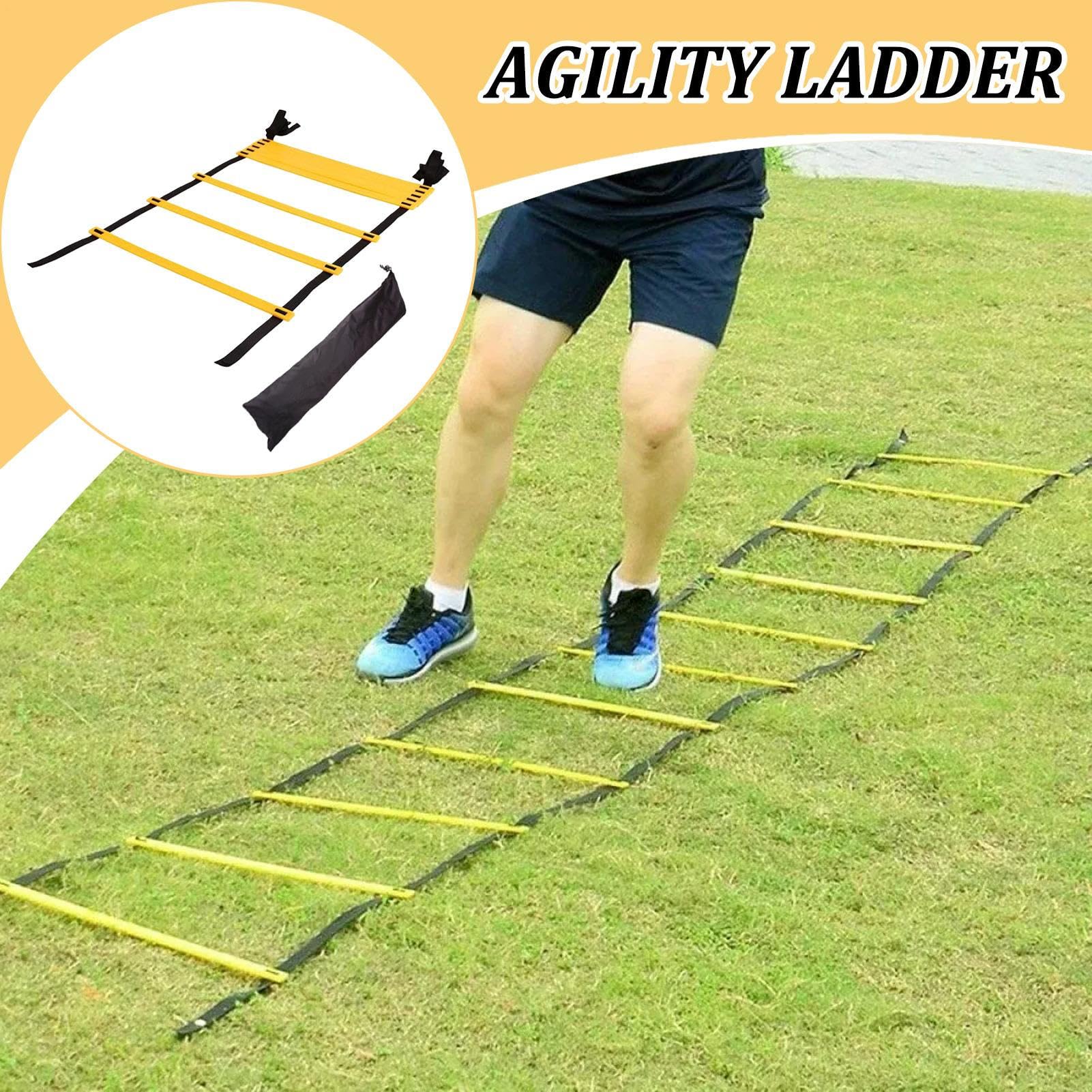 Escalera de Agilidad - Equipo de Entrenamiento de Velocidad con Escalera de Agilidad,Equipo De Ejercicio Para Pies Con Configuración Para Hombres Mujeres Jóvenes Atletas