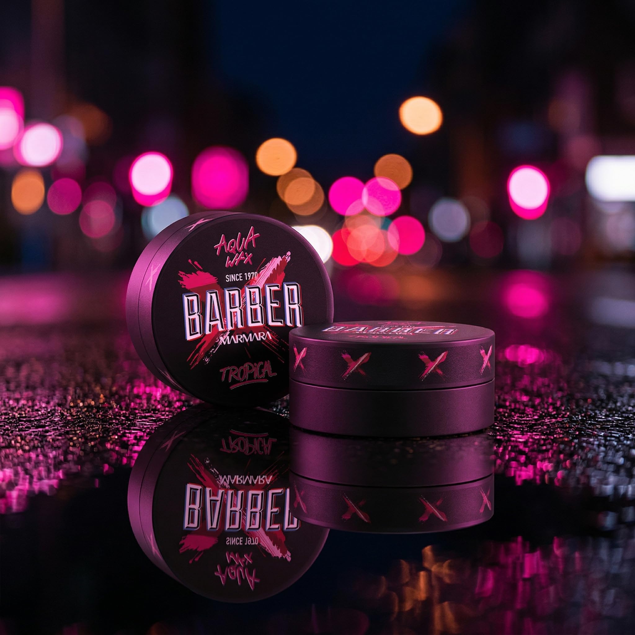 Barber Marmara Aqua Wax Strong Hold High Shine Tropical Scent 150ml | Water-Based Hair Styling Wax that Adds Volume and Control. Easy Wash Formula Suitable for All Hair Types.