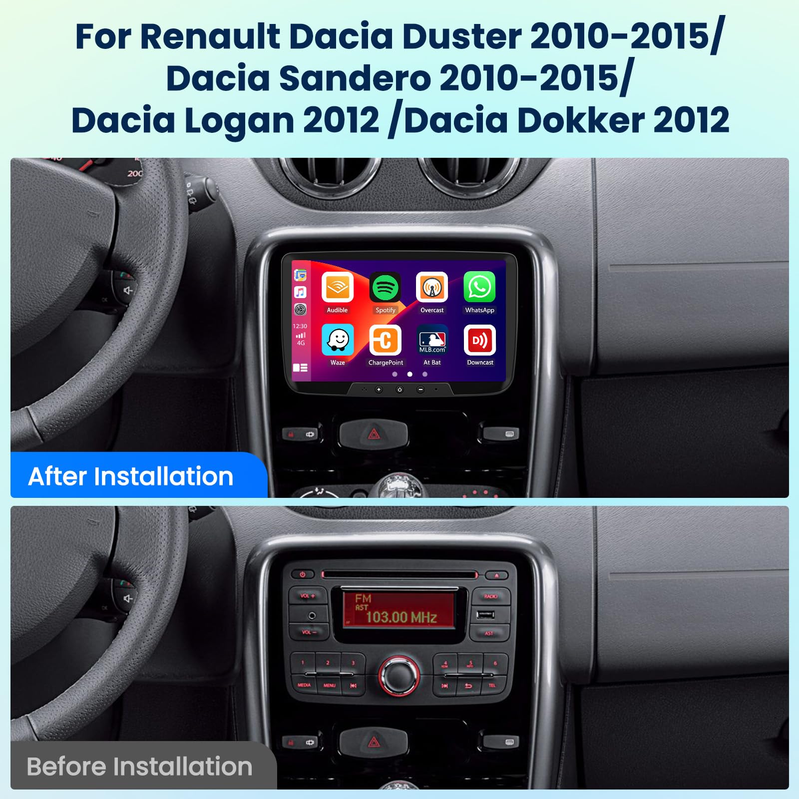 [6G+128G] Radio samochodowe Inefala Android 15 do Renault Dacia Duster Sandero Logan Dokker z bezprzewodowym Carplay Android Auto, 8-calowym ekranem dotykowym, samochodowym stereo z GPS, WiFi RDS/FM,
