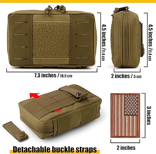 Miniatura 10 de bvya Bolsa táctica EDC para uso general, bolsa de administración Molle, organizador de herramientas horizontal, bolsa multiusos, funda de mapa