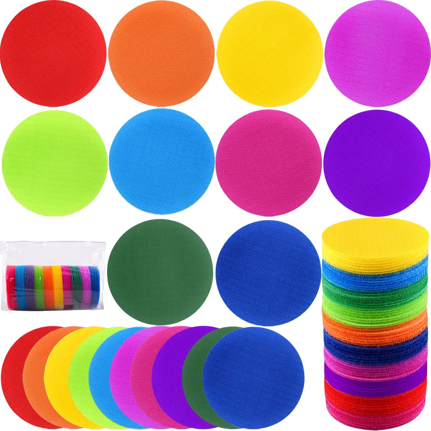 Duufin 100 Pieces Carpet Marker Hook and Loop Circles
