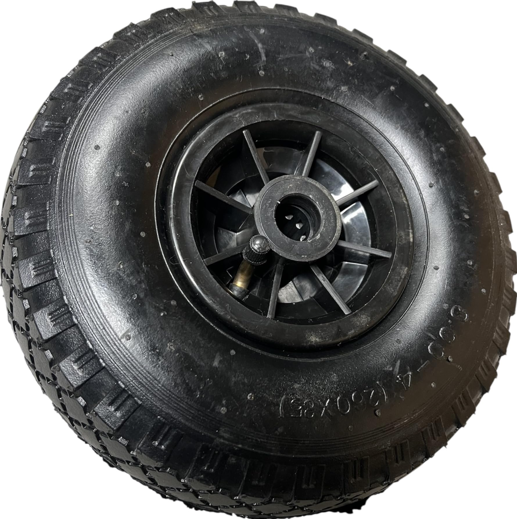 KOVA® 2X Sackkarrenrad LUFTBEREIFT 3.00-4, 260x85mm, Nabe Ø20×75, Reifen mit Schlauch & Rad Sackkarre Bollerwagen Luftreifen Ersatzrad Sackkarren Räder Rollenlager Luftrad Winkelventil Schw/Schw, L