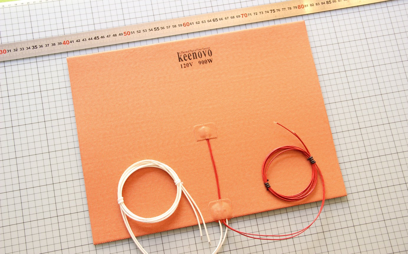 300mm X 400mm 120V 900W, with 3M PSA & NTC 100K thermistor, KEENOVO Silicone Heater