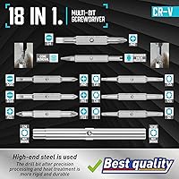 Vista 4 de Amartisan 18-en-1 - Juego de destornilladores multipunta todo en uno, destornillador portátil multiusos, ranurado/Philips/Pozi/Torx/cuadrado, Azul