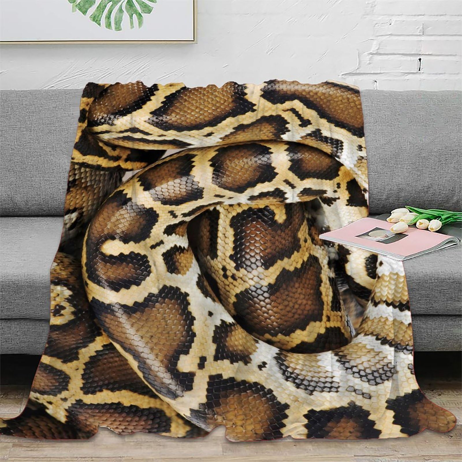 Couverture thermique peau de serpent en microfibre isolante 3D