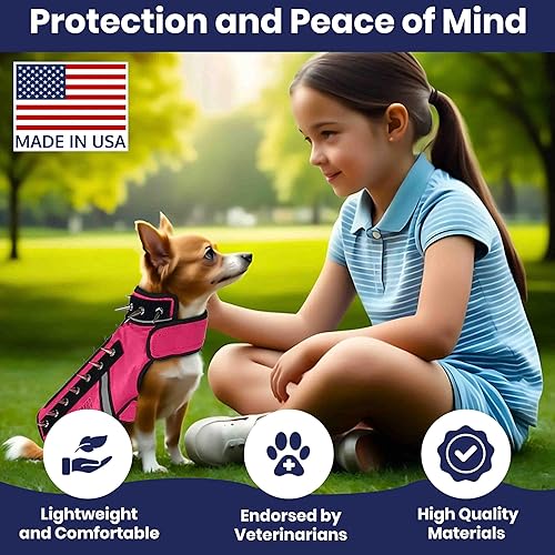 Miniatura 6 de CoyoteVest SpikeVest - Chaleco de arnés para perros pequeños, chaleco reflectante con picos para proteger a tu mascota de coyotes, raptores y