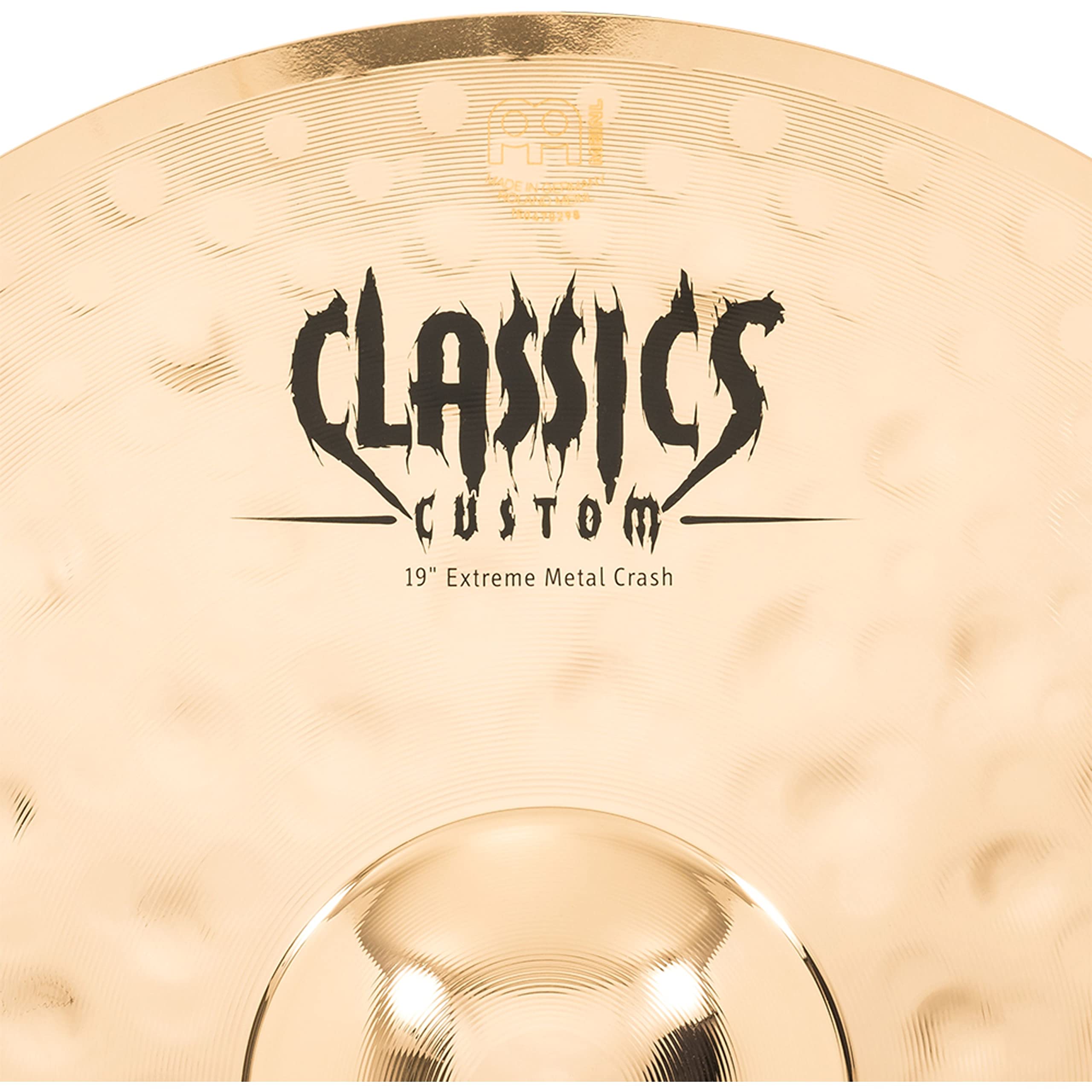 Meinl Cymbals Classics Custom Extreme Metal Plato Crash de 19 pulgadas (48,26cm) Platillos de Batería - Bronce B12, Acabado Brillante (CC19EMC-B)