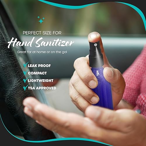Miniatura 6 de Nevlers Paquete de 24 botellas rociadoras de vidrio de 2 onzas | Juego de rociadores de botellas de vidrio azul cobalto con envoltura retráctil,