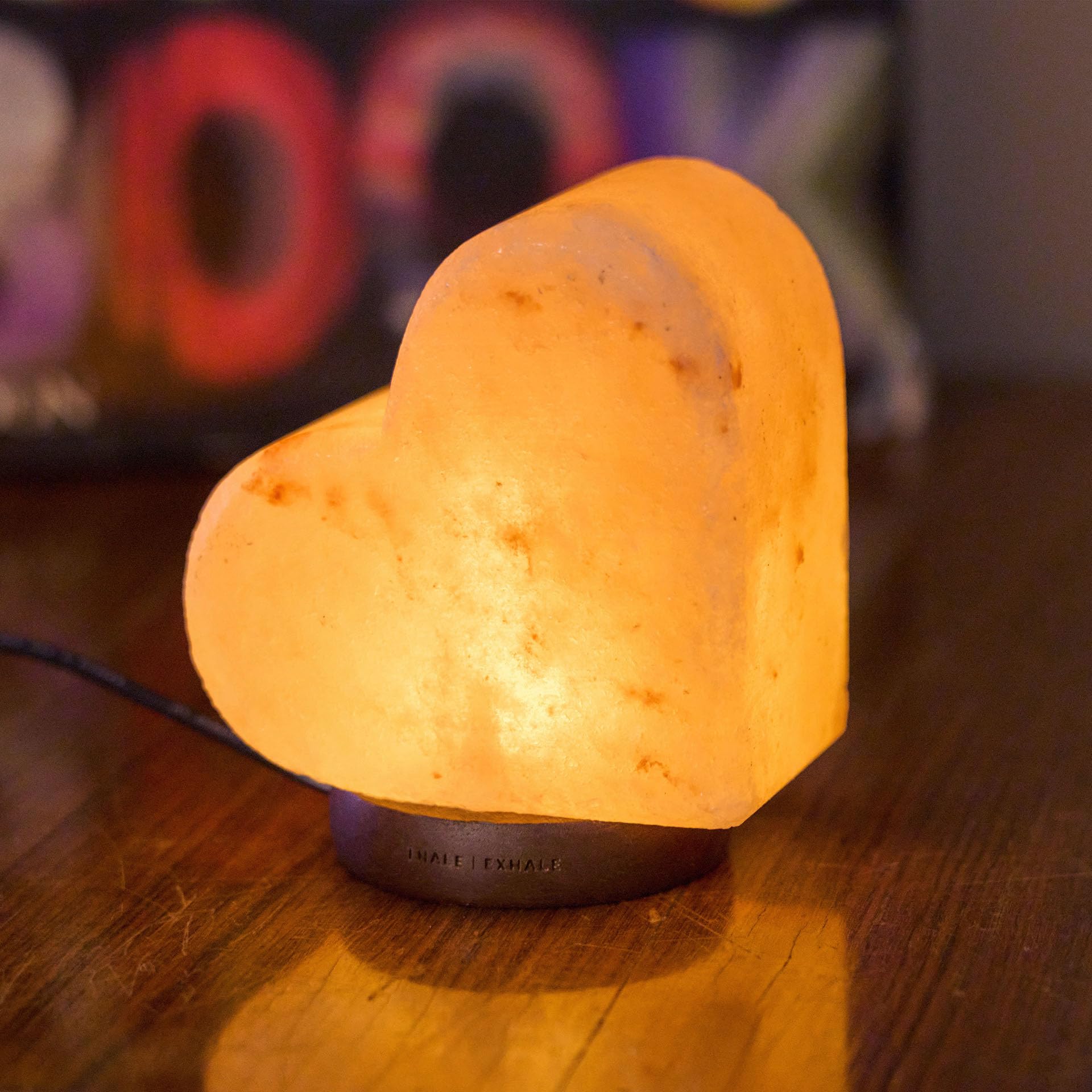 Legami - Lampa solna, terapia kolorami, w kształcie serca, efekt świetlny, ciepłe białe światło, 100% naturalna sól himalajska, Salt Range Pakistan, 11 x 12 x 7,5 cm