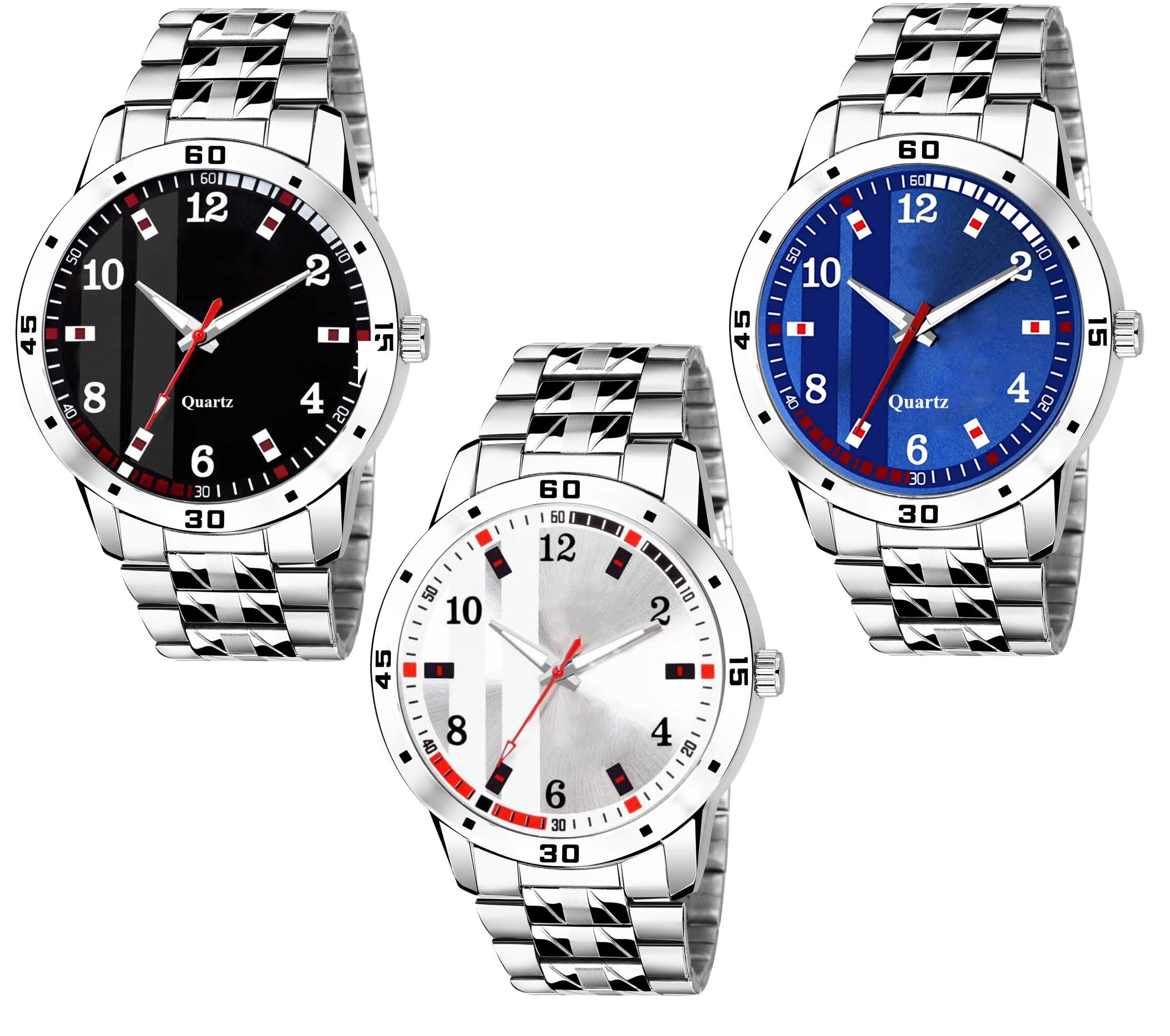 WANTON Men Stylist Watch with Blue Black&White Colour Dial Wrist Watch Pack of 3 -(PO3).(P_C_B_9103) (Blue&Black&White) (B0C1ZTP98H) Amazon Price History, Amazon Price Tracker