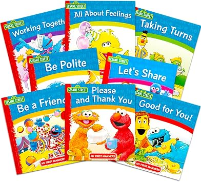 Sesame Street Elmo Manners Books for Kids Toddlers - Set of 8 Manners Books