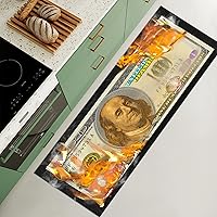 Vista 9 de JUST BREATHE Alfombras negras y doradas de 100 dólares, alfombra antideslizante con parte trasera de goma para cuarto de servicio, alfombra