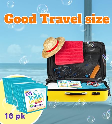 Miniatura 10 de Skywin Detergente para ropa de viaje de 0.3 fl oz  Paquete de 8 paquetes de detergente de viaje eficaz para lavar el fregadero  Jabón ligero de