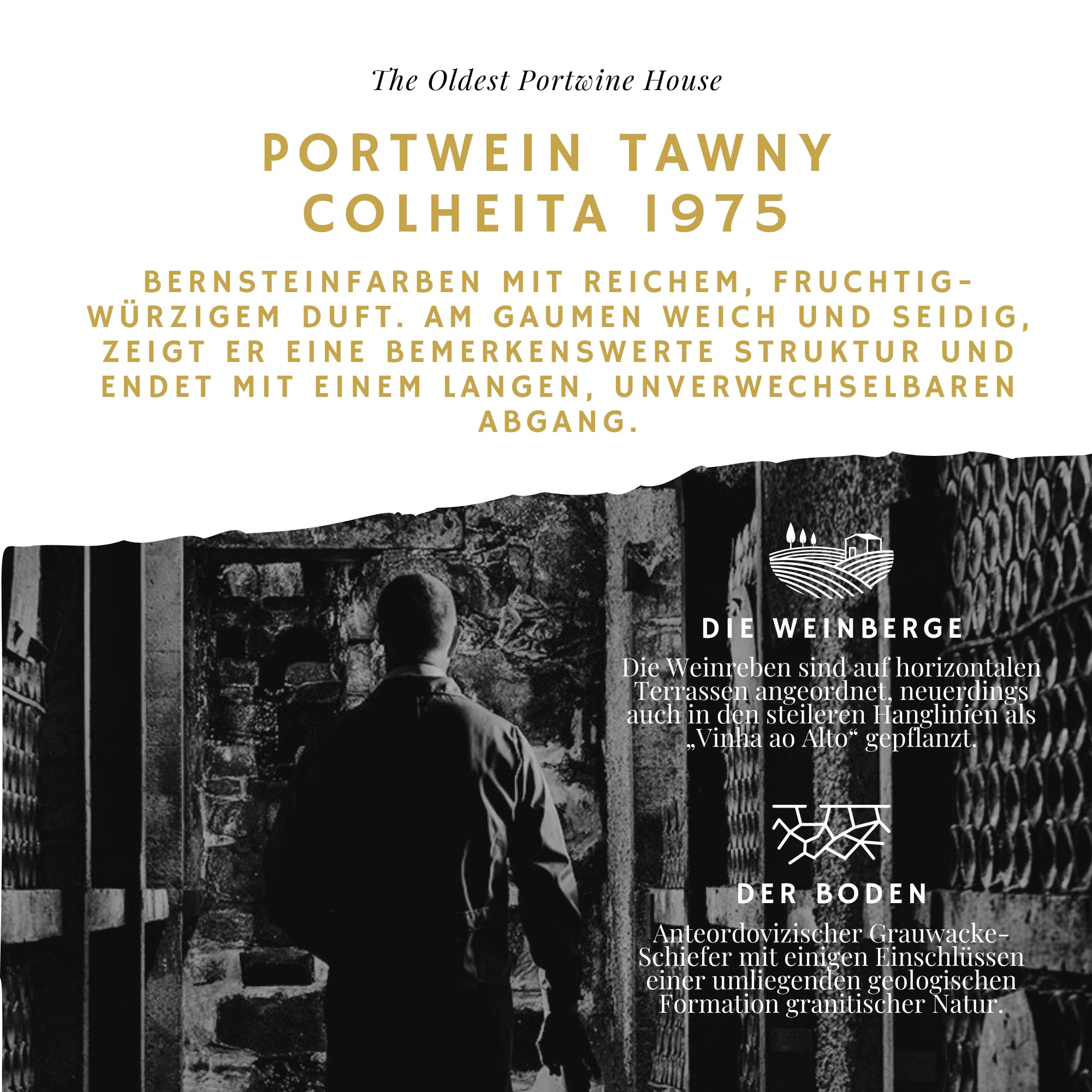 Kopke Portwein Tawny Colheita 1975, Portwein Rot in edler Geschenkbox, Dessertwein im Holzfass gereift, Alkohol Geschenke, Geschenk zum 50. Geburtstag für Männer & Frauen, 0,75l, 20% Vol.