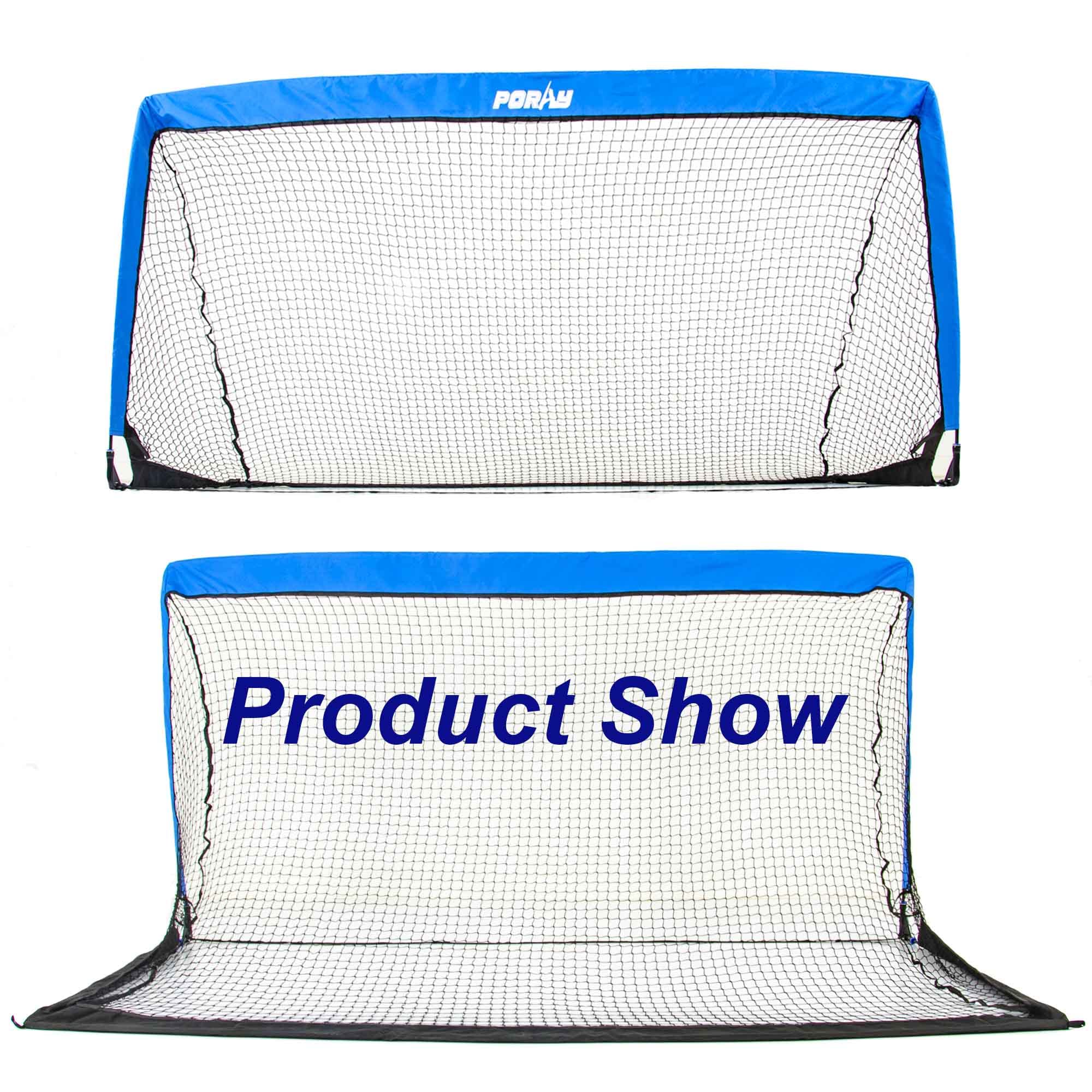 Poray - Porte da calcio per cortile, reti da calcio pop-up per bambini e adulti, giochi e allenamento di calcio, con borsa per il trasporto e 4 pali in acciaio, facile da montare 1,8 m x 9,6 cm