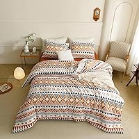 Vista 229 de Luxlovery - Juego de edredón azul neblina, tamaño matrimonial, minimalista, azul polvoriento, edredones de algodón suaves y transpirables, azul